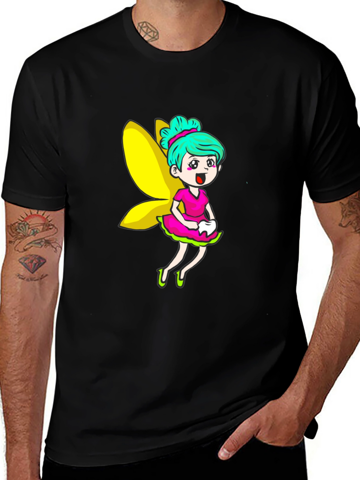 Tooth Fairy Graphic Tee - Fun Cartoon Design