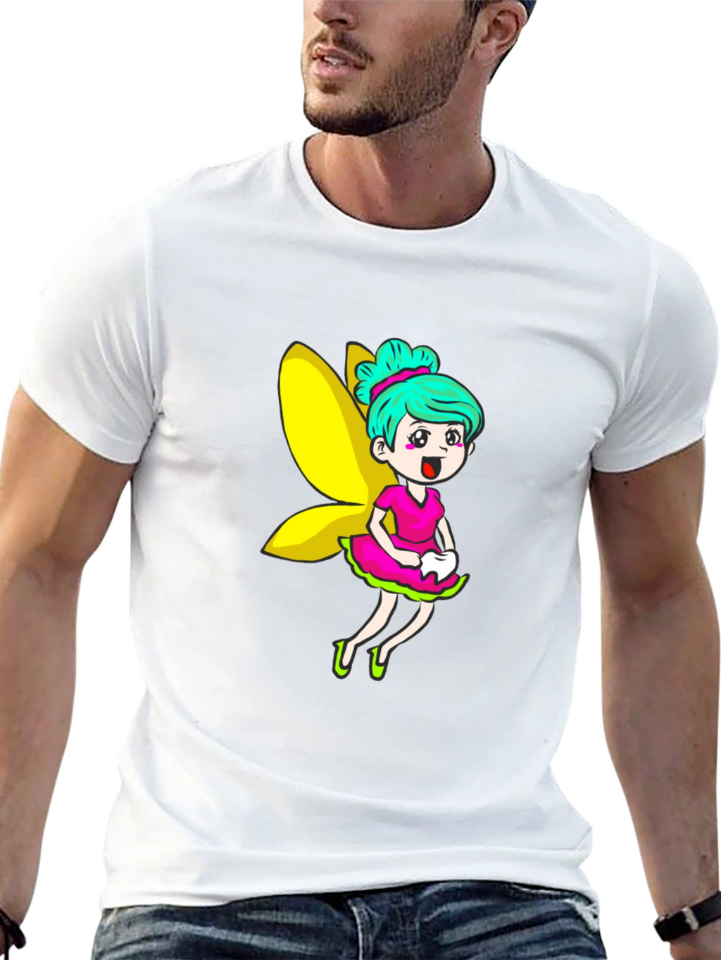 Tooth Fairy Graphic Tee - Fun Cartoon Design