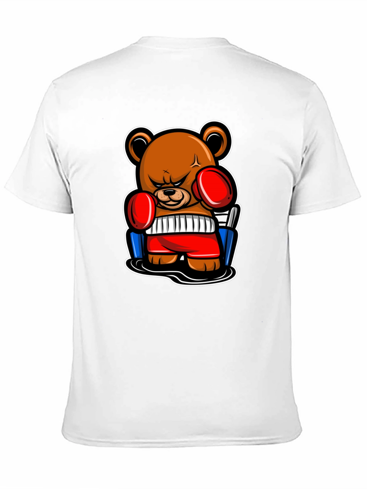 Boxing Bear Graphic Tee - Black Cotton T-Shirt