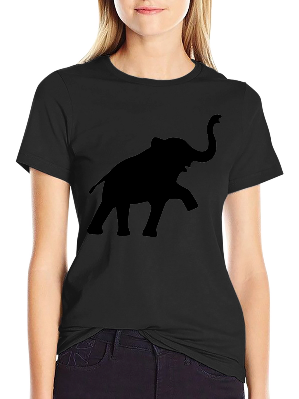 Elephant Silhouette Black T-Shirt