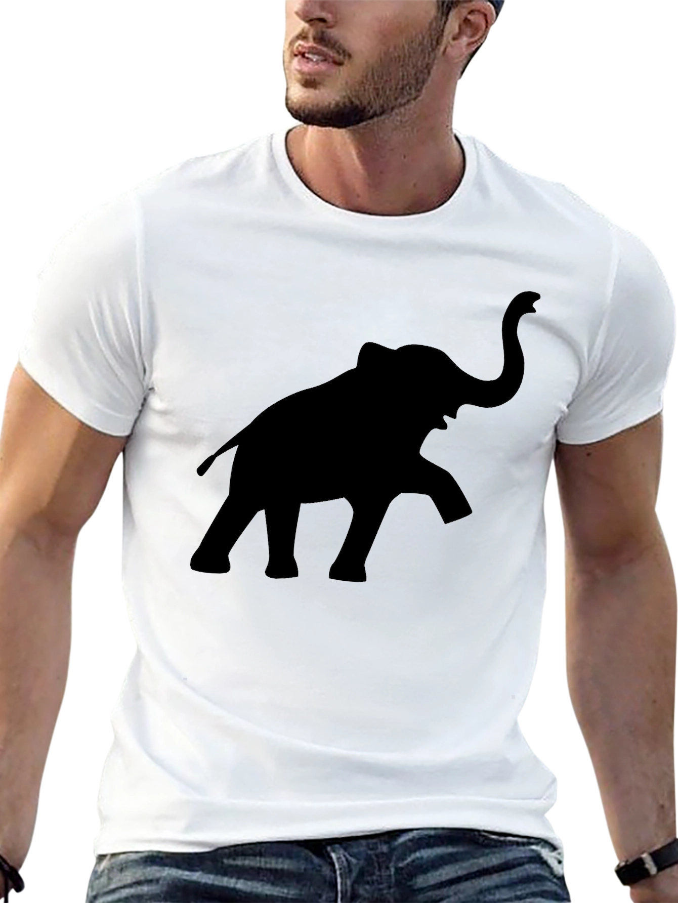 Elephant Silhouette Black T-Shirt