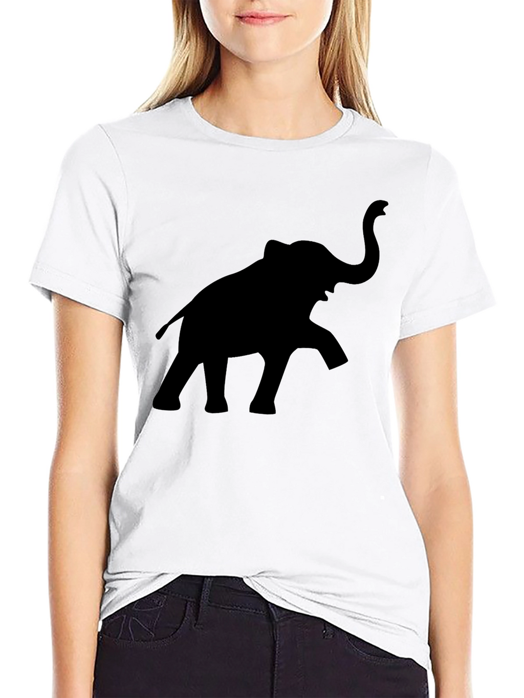 Elephant Silhouette Black T-Shirt