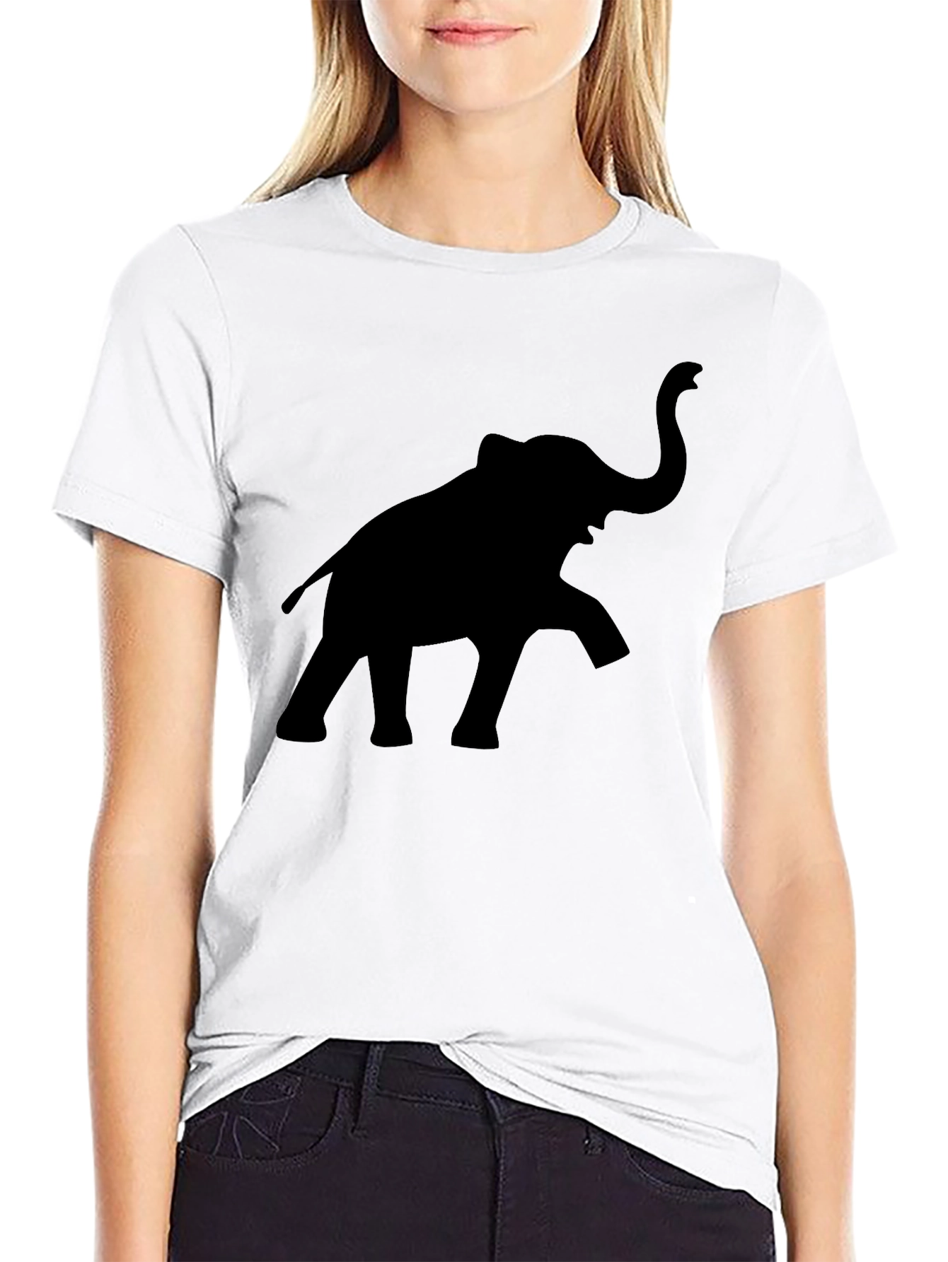 Elephant Silhouette Black T-Shirt