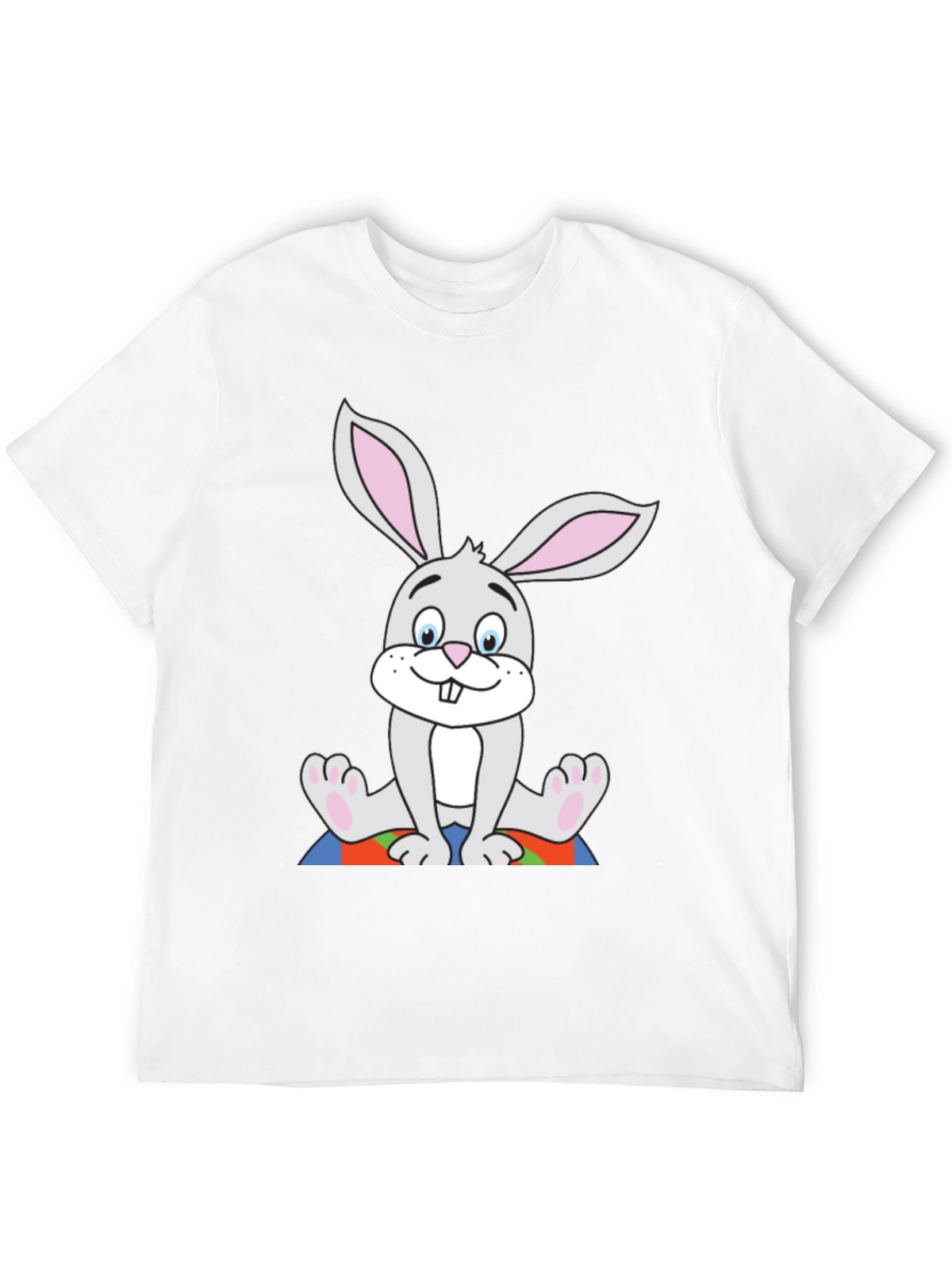 Cartoon Bunny Black T-Shirt