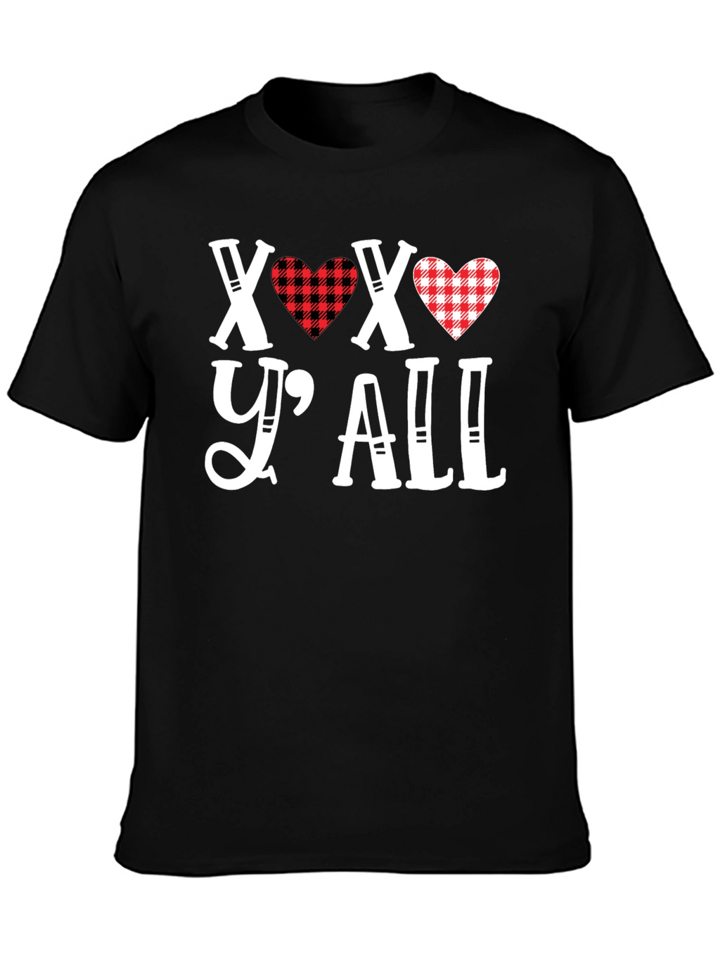 XOXO Yall Heart Plaid Graphic Tee