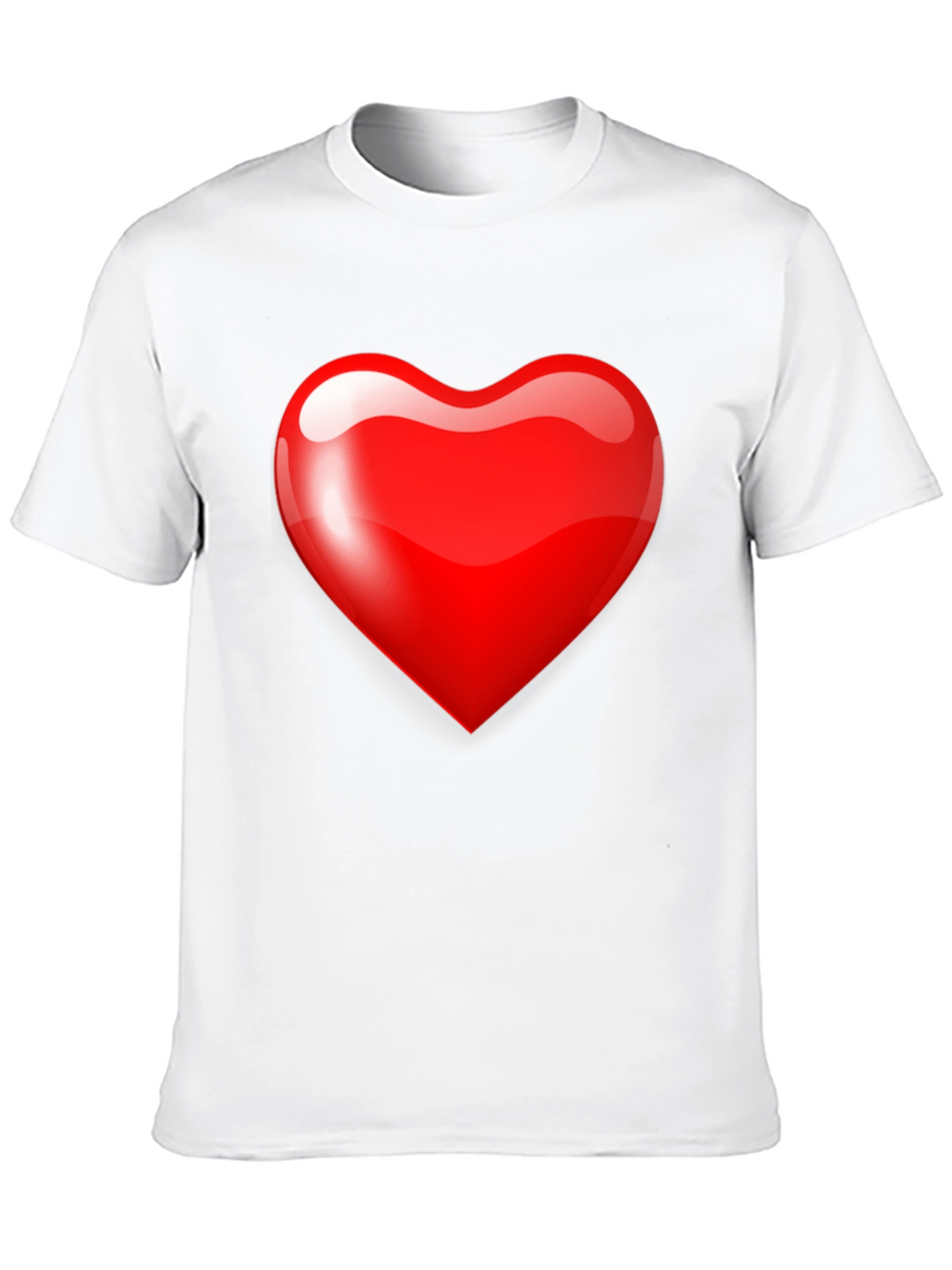 Mens Black T-Shirt with Bold Red Heart Graphic