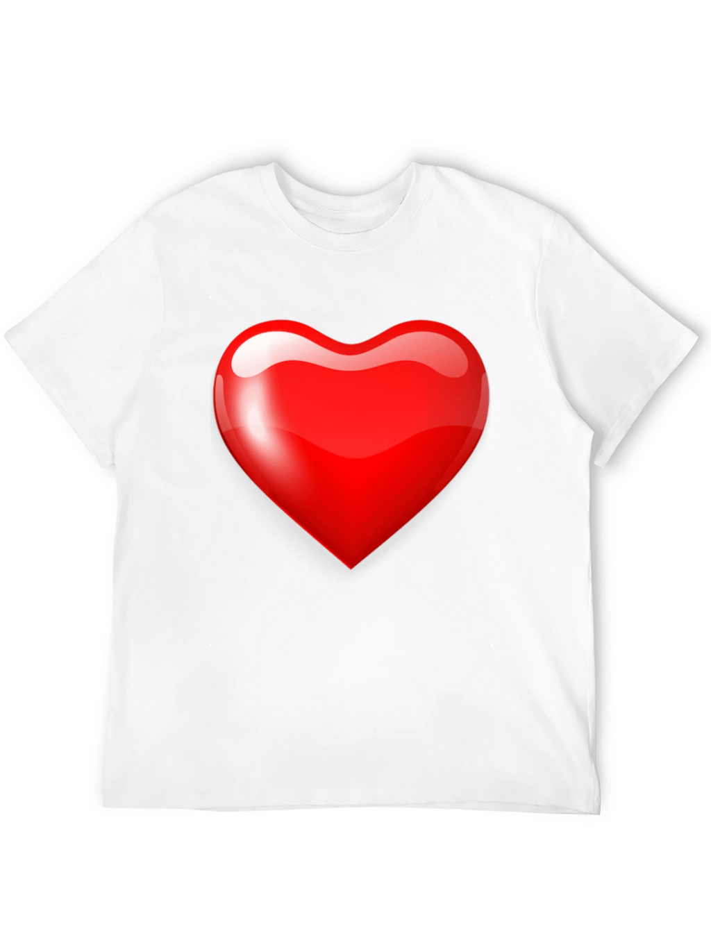 Mens Black T-Shirt with Bold Red Heart Graphic