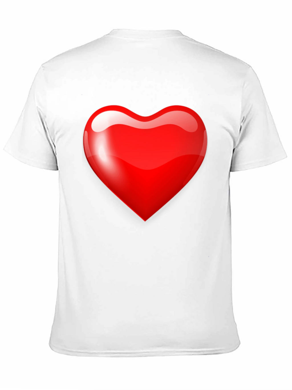 Mens Black T-Shirt with Bold Red Heart Graphic