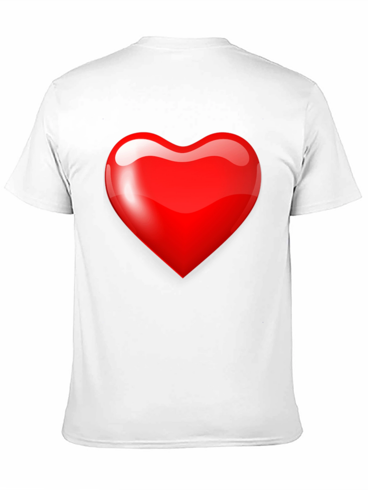 Mens Black T-Shirt with Bold Red Heart Graphic