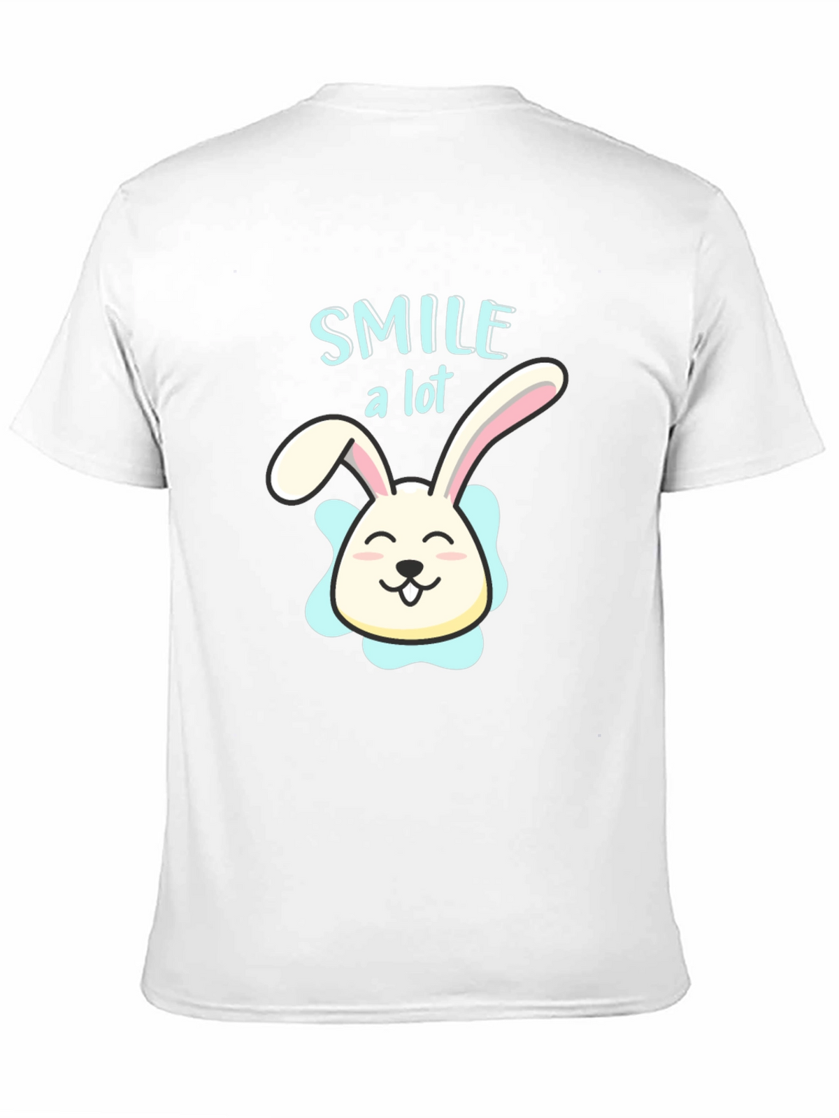 Smile A Lot Bunny Graphic Black T-Shirt