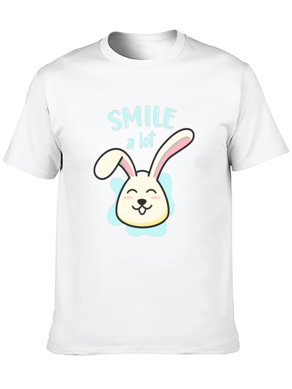 Smile A Lot Bunny Graphic Black T-Shirt