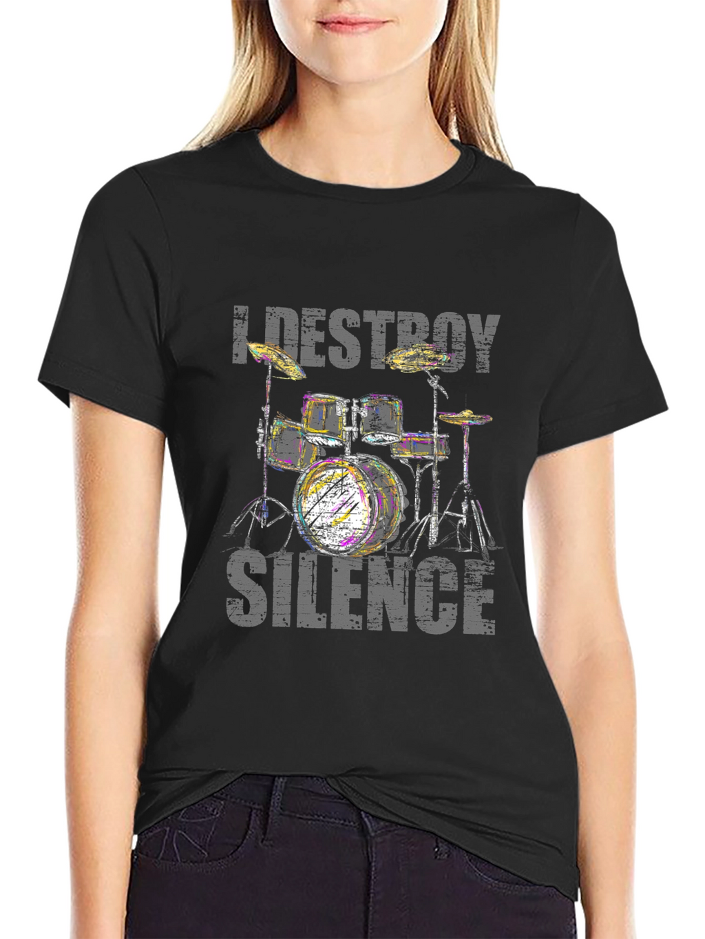 I DESTROY SILENCE Drum Set T-Shirt