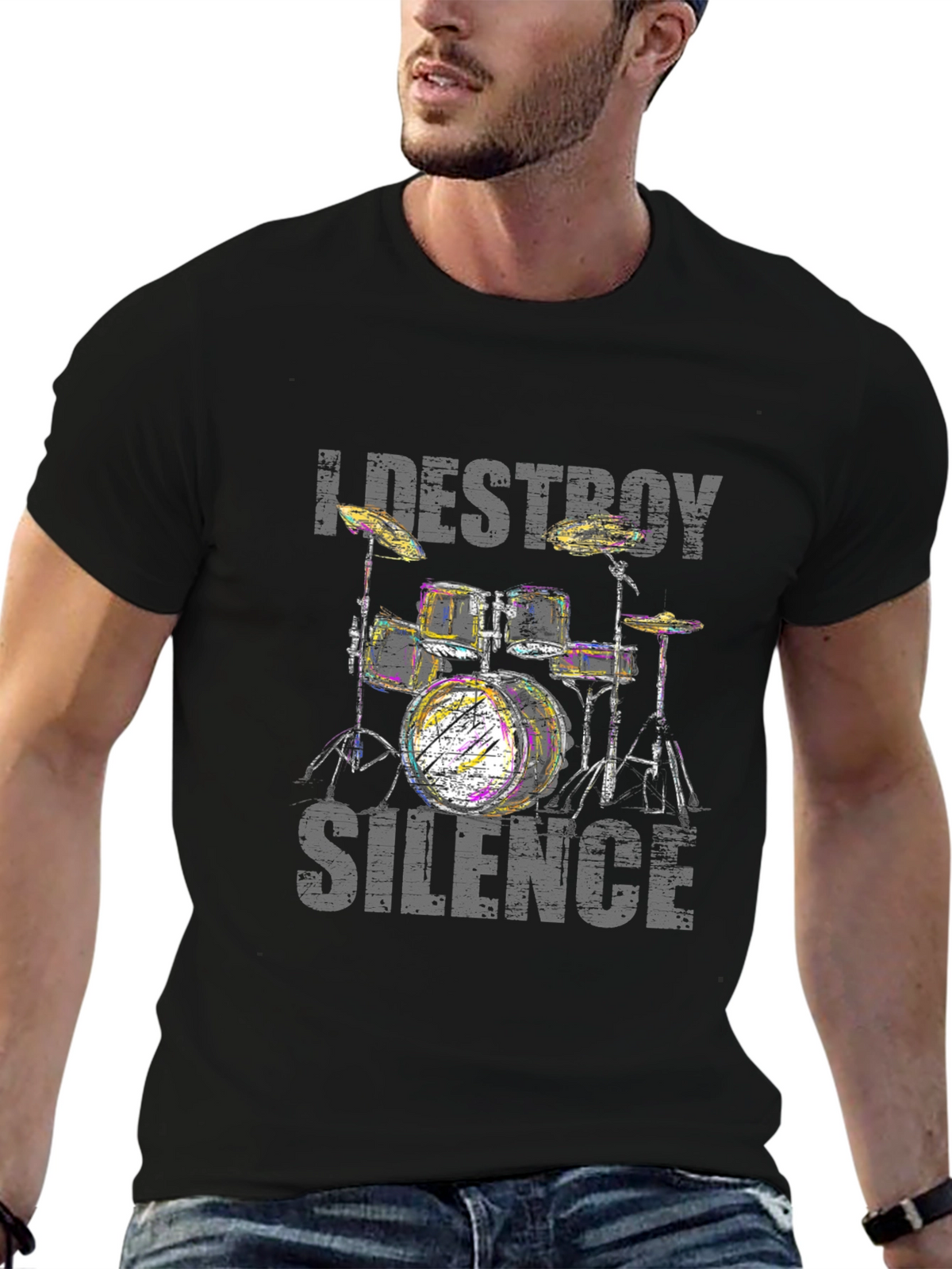 I DESTROY SILENCE Drum Set T-Shirt