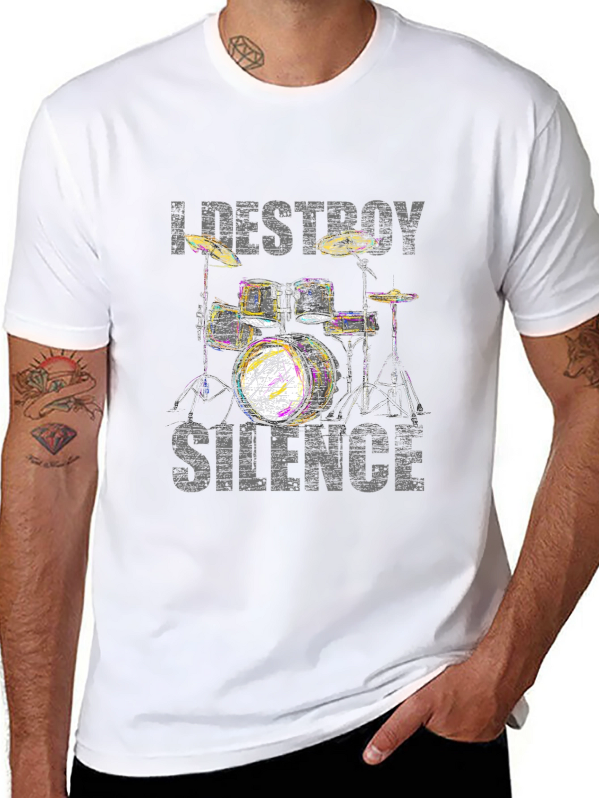 I DESTROY SILENCE Drum Set T-Shirt