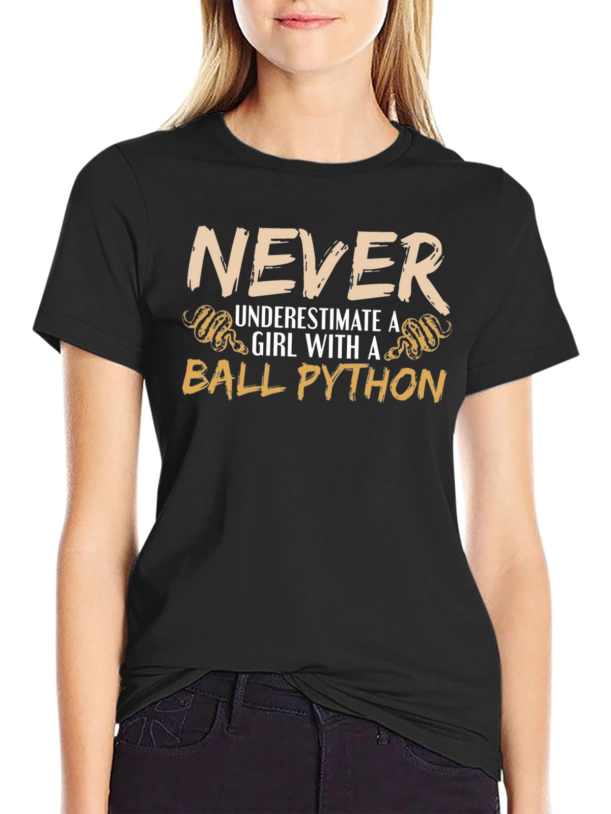 Never Underestimate a Girl with a Ball Python T-Shirt