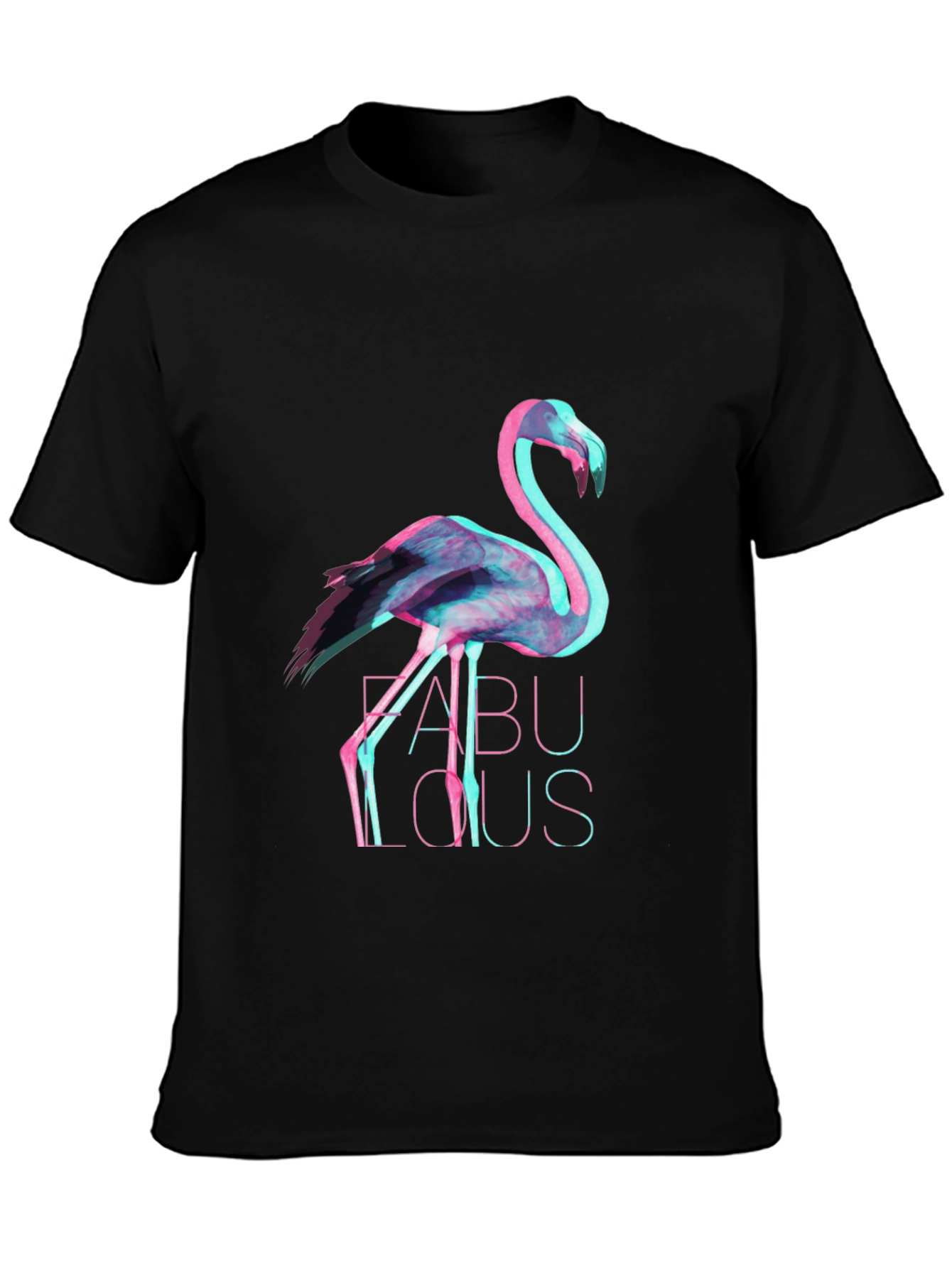 Mens Black Flamingo Fabulous Graphic Tee