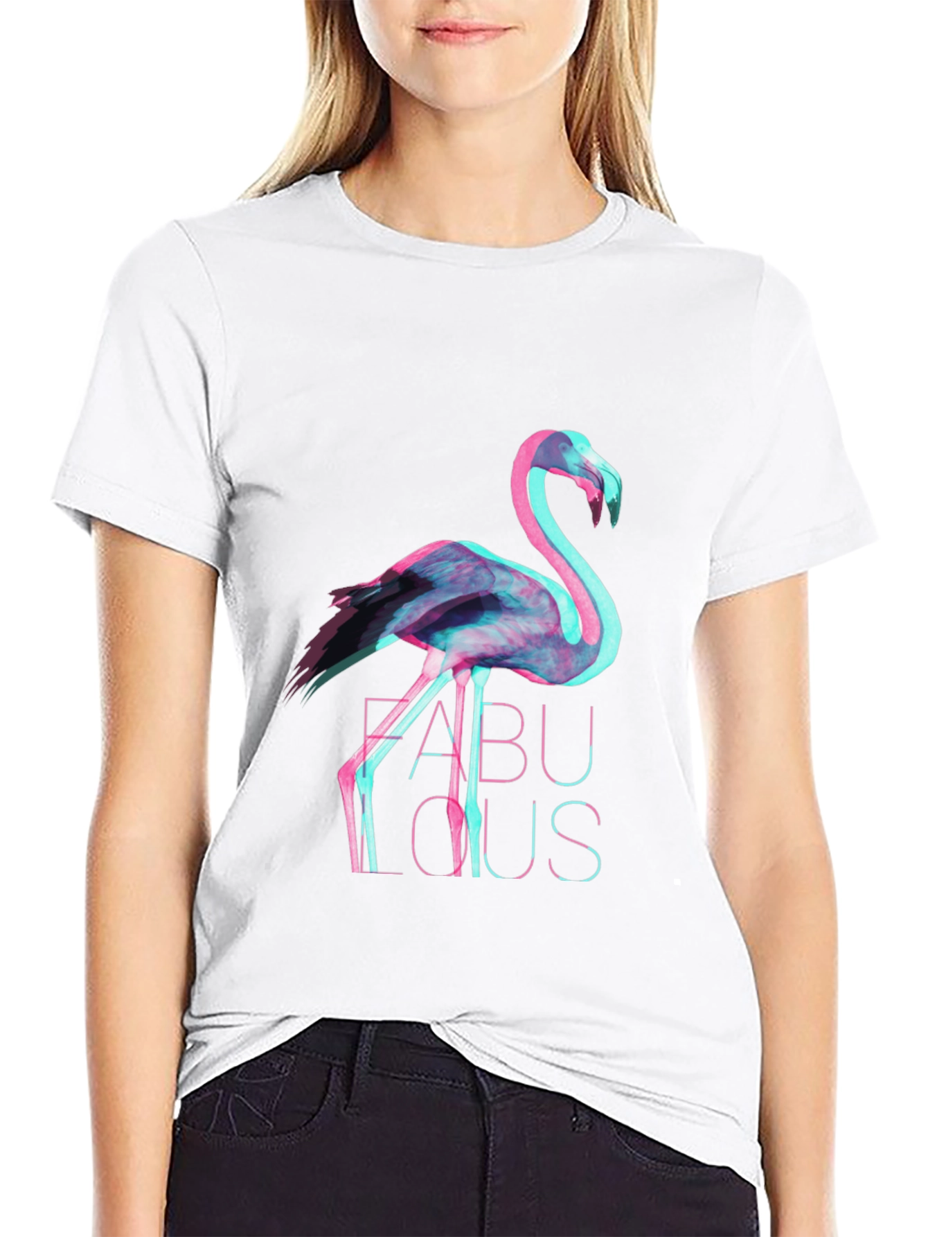 Mens Black Flamingo Fabulous Graphic Tee