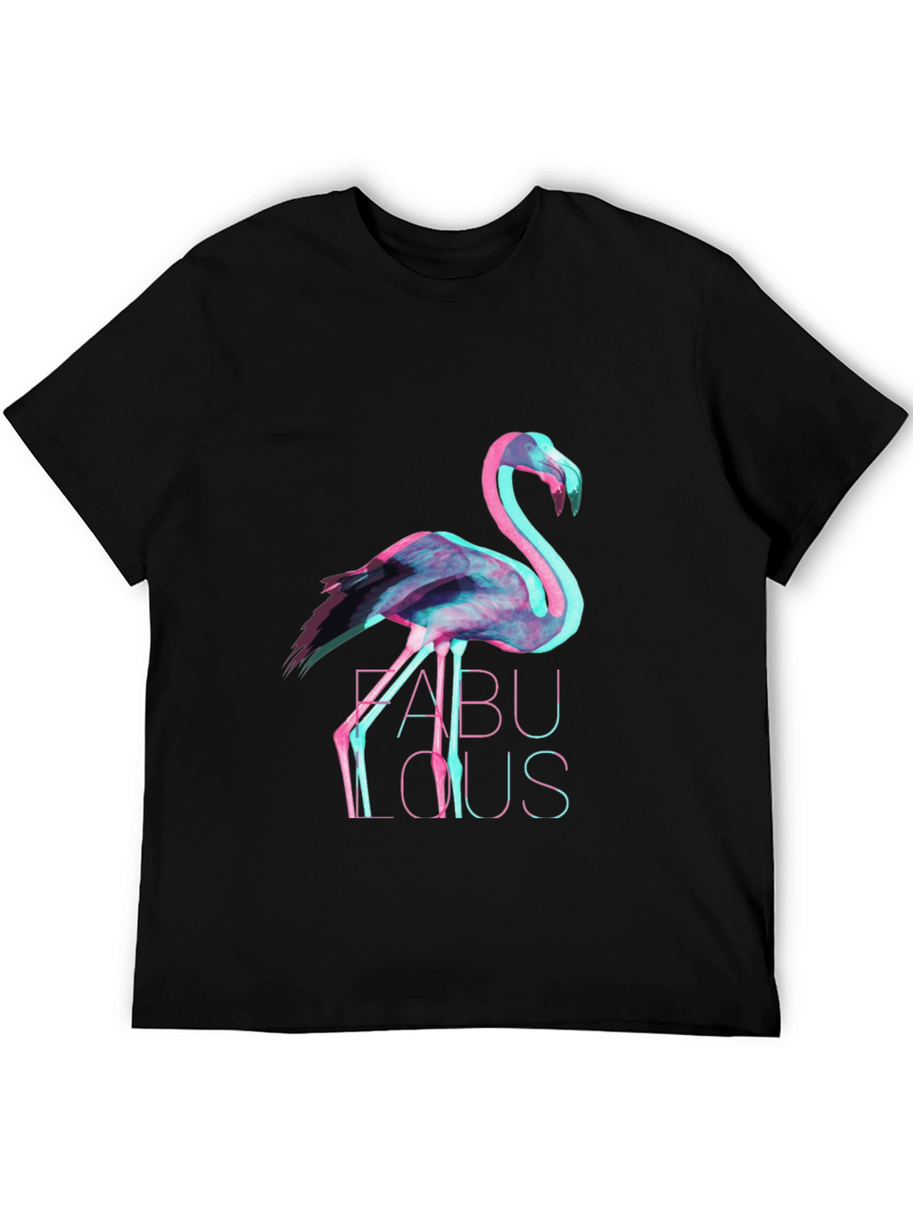 Mens Black Flamingo Fabulous Graphic Tee