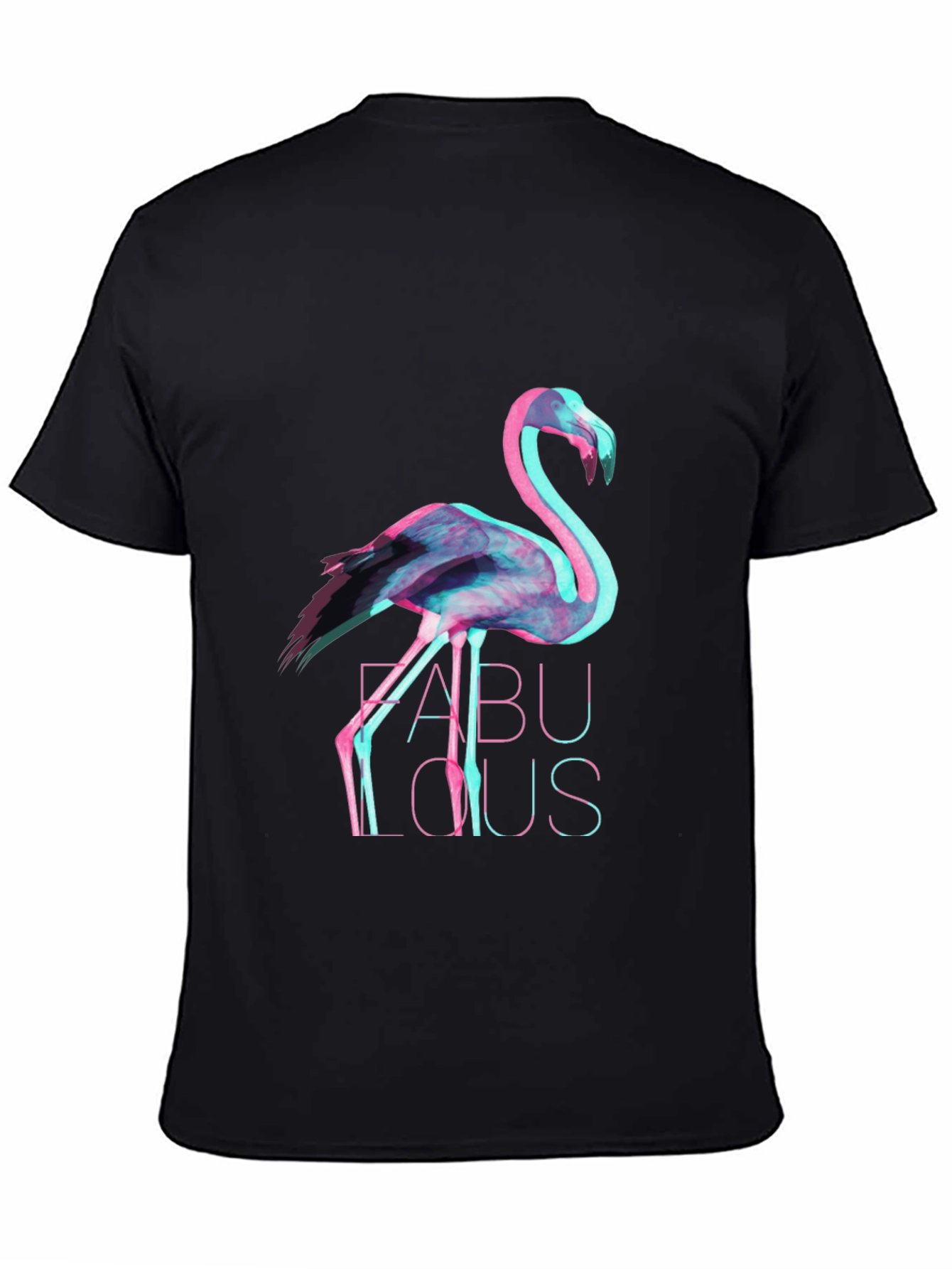 Mens Black Flamingo Fabulous Graphic Tee