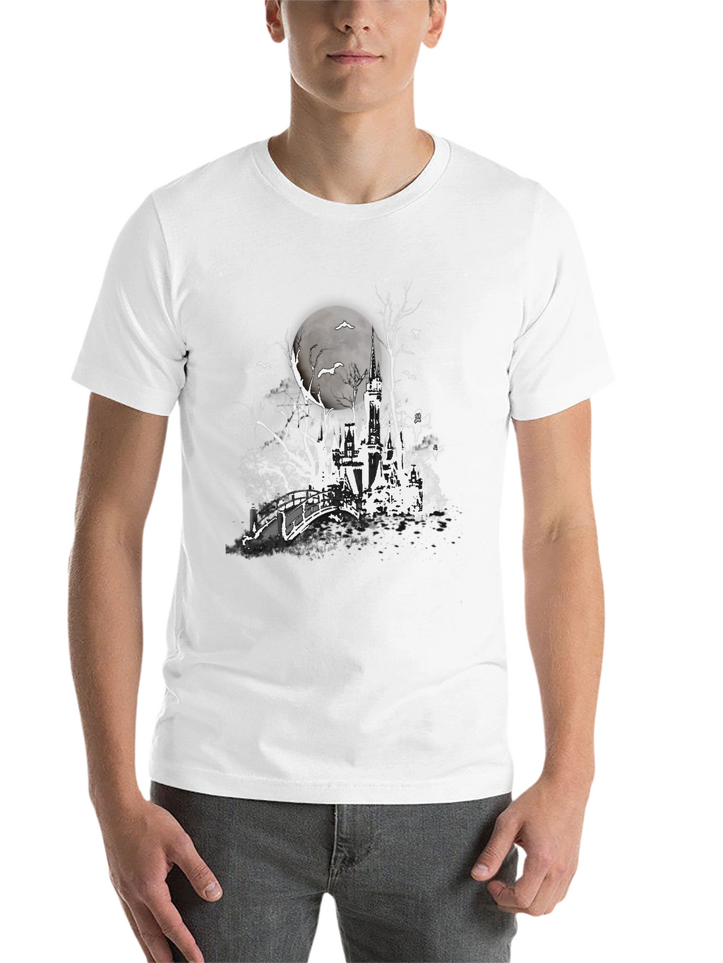 Spooky Castle Graphic Tee - Halloween Shirt