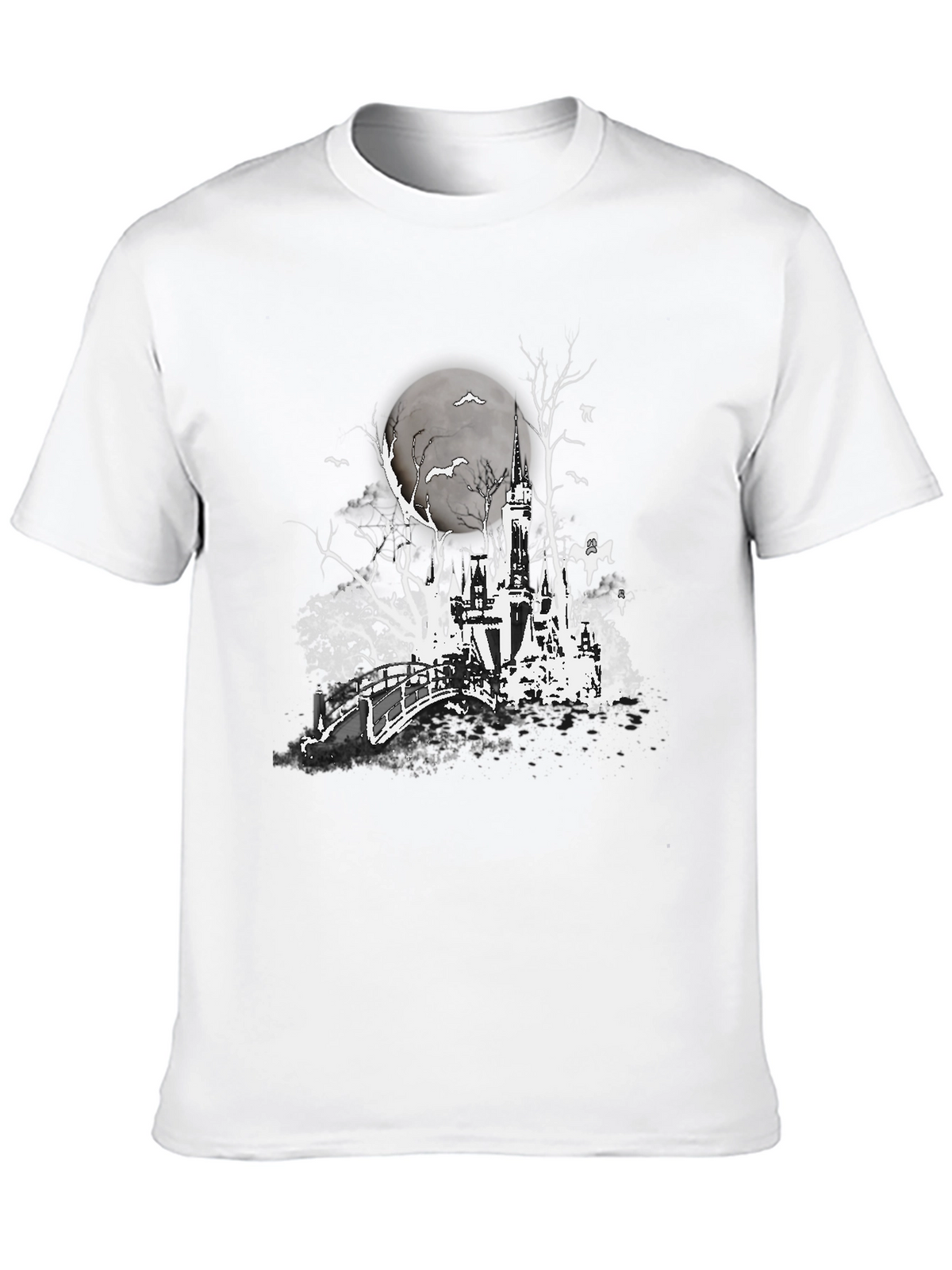 Spooky Castle Graphic Tee - Halloween Shirt
