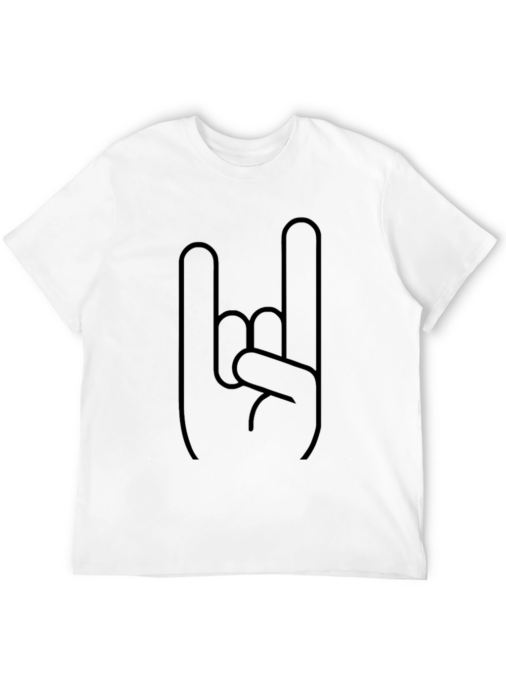 Rock On Gesture Graphic Black T-Shirt