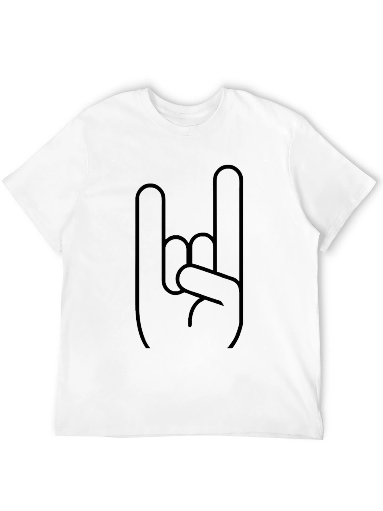 Rock On Gesture Graphic Black T-Shirt