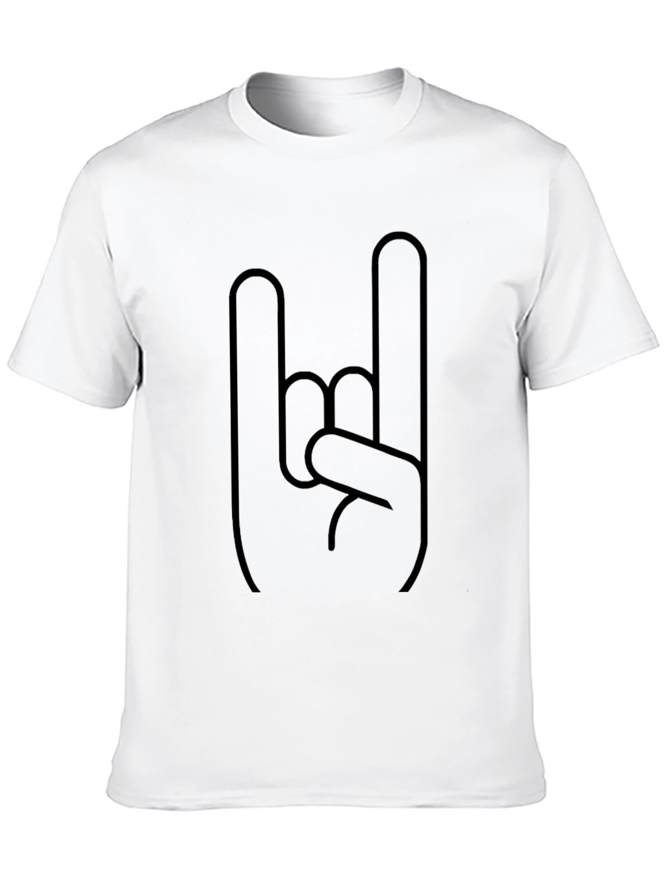 Rock On Gesture Graphic Black T-Shirt