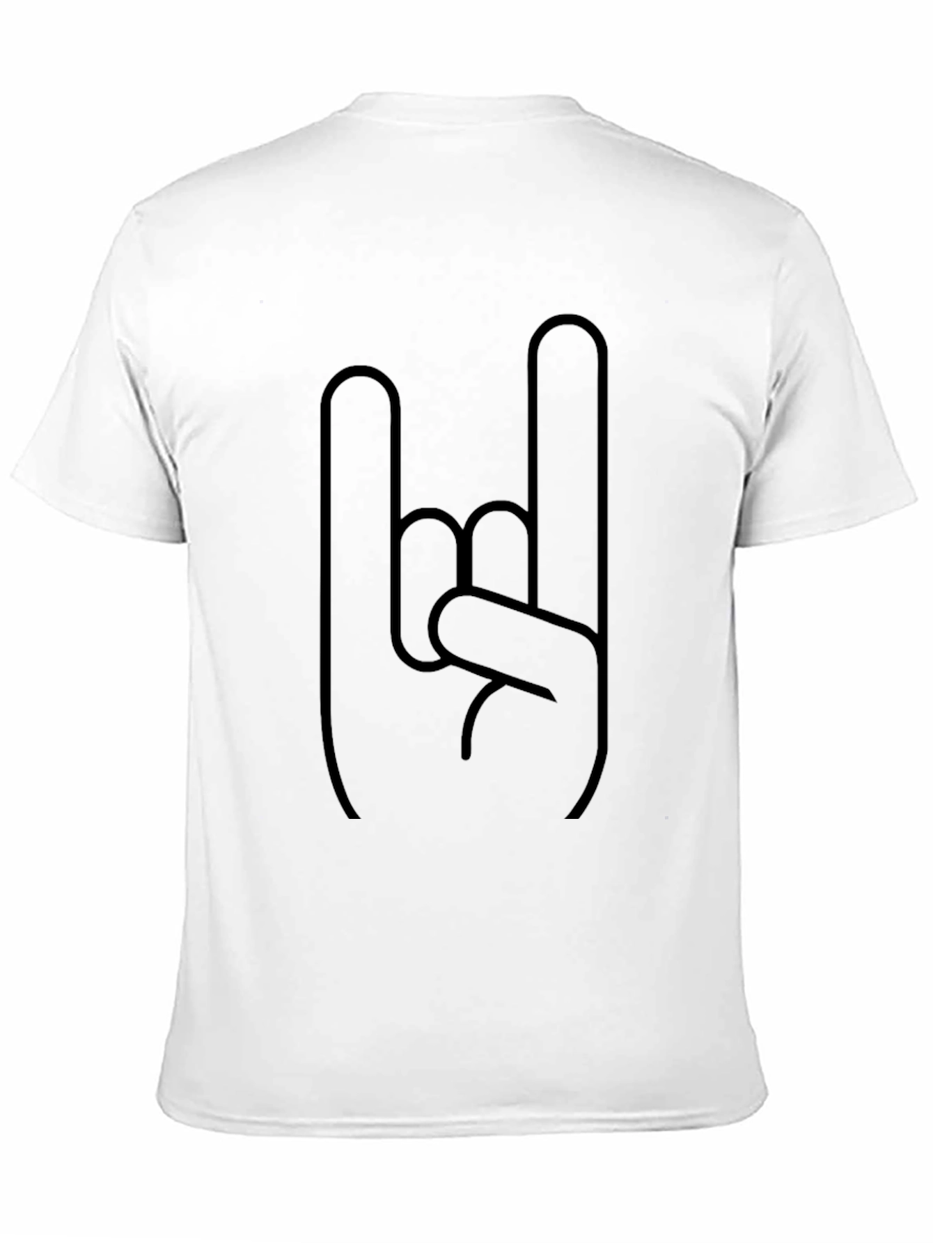 Rock On Gesture Graphic Black T-Shirt