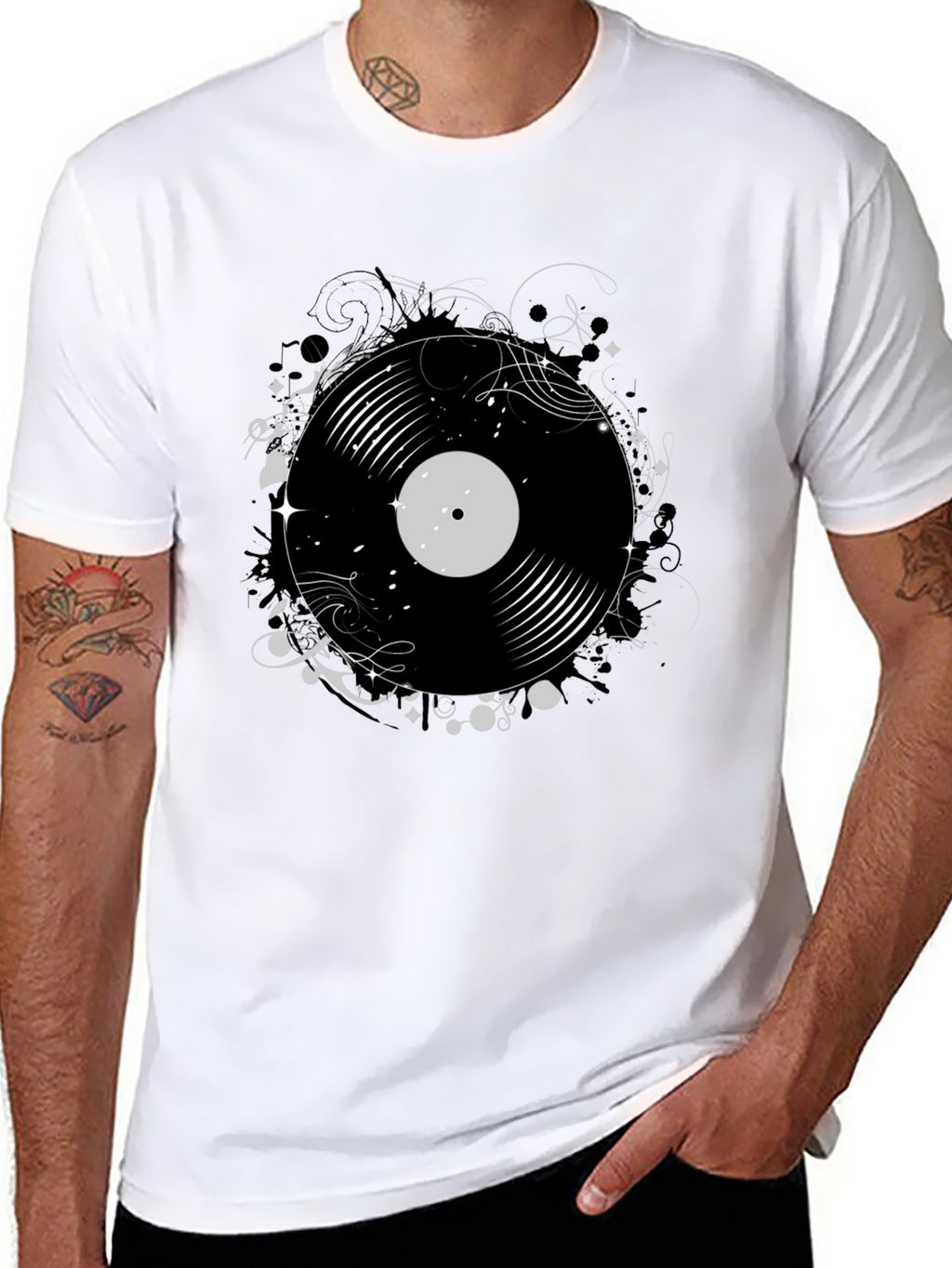 Vinyl Record Graphic Print Tee