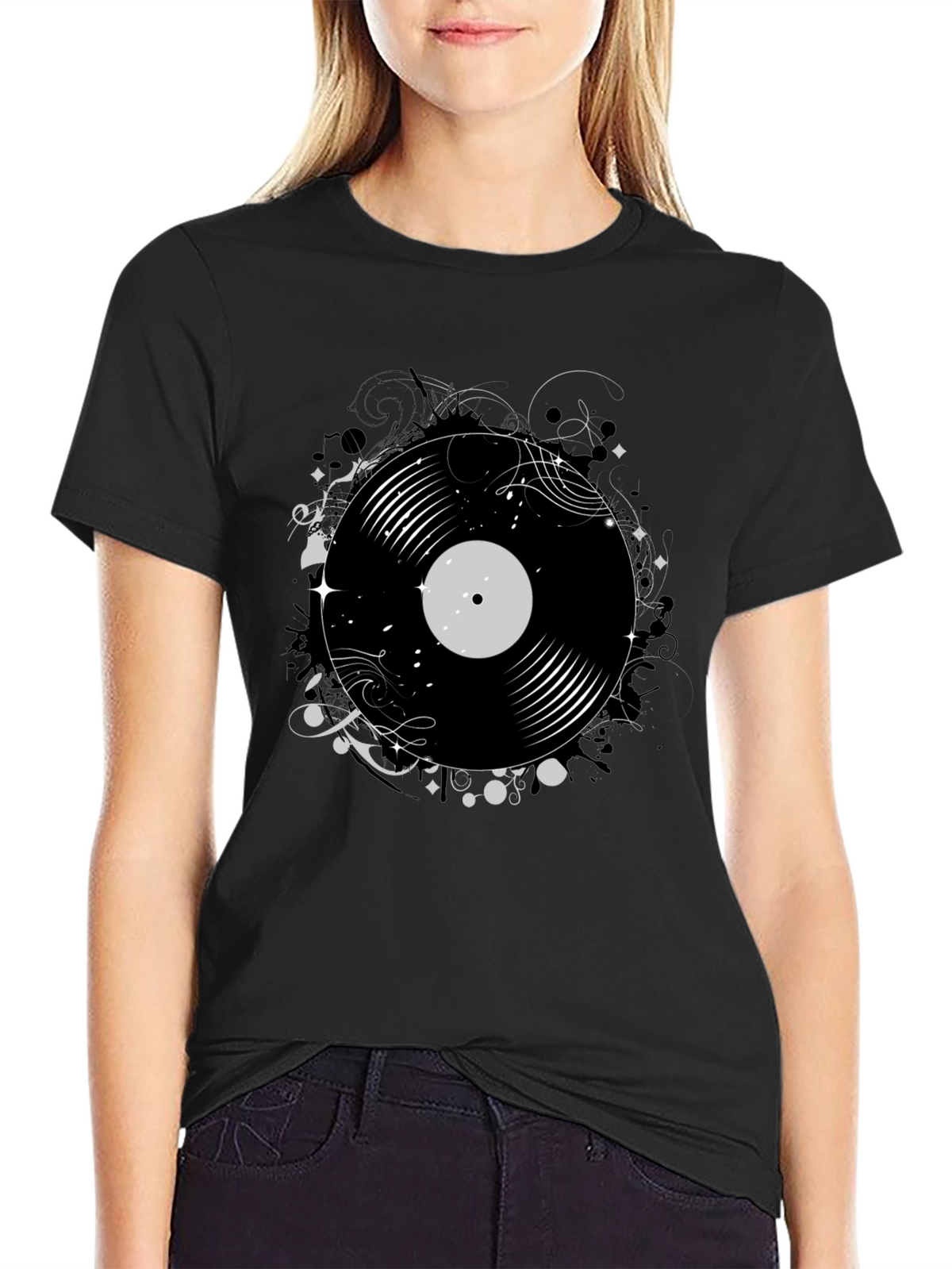 Vinyl Record Graphic Print Tee