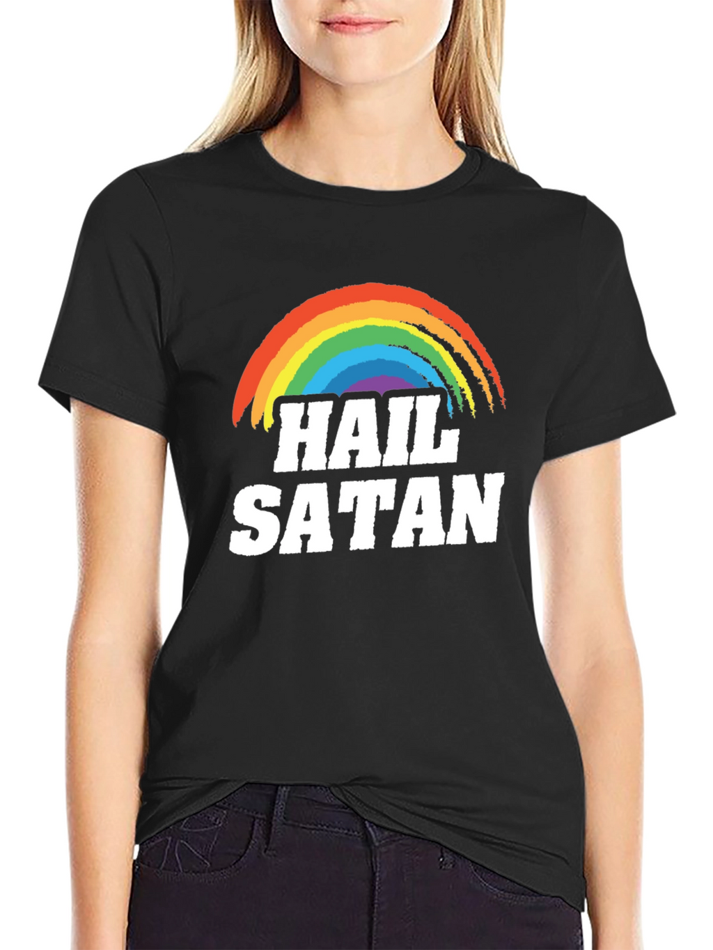 Hail Satan Rainbow T-Shirt - Prideful Rebellion