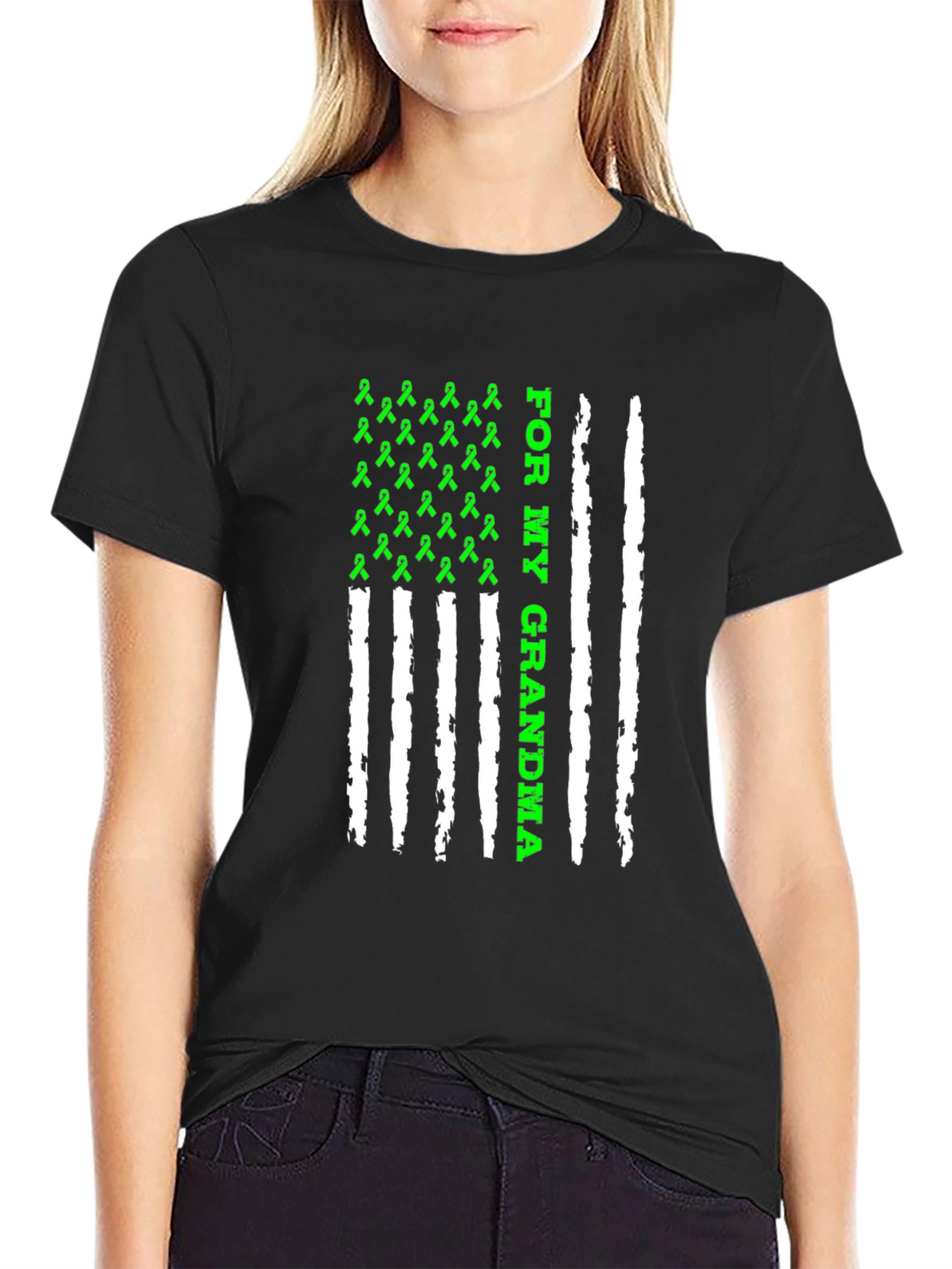 For My Grandma Awareness Ribbon Graphic Tee