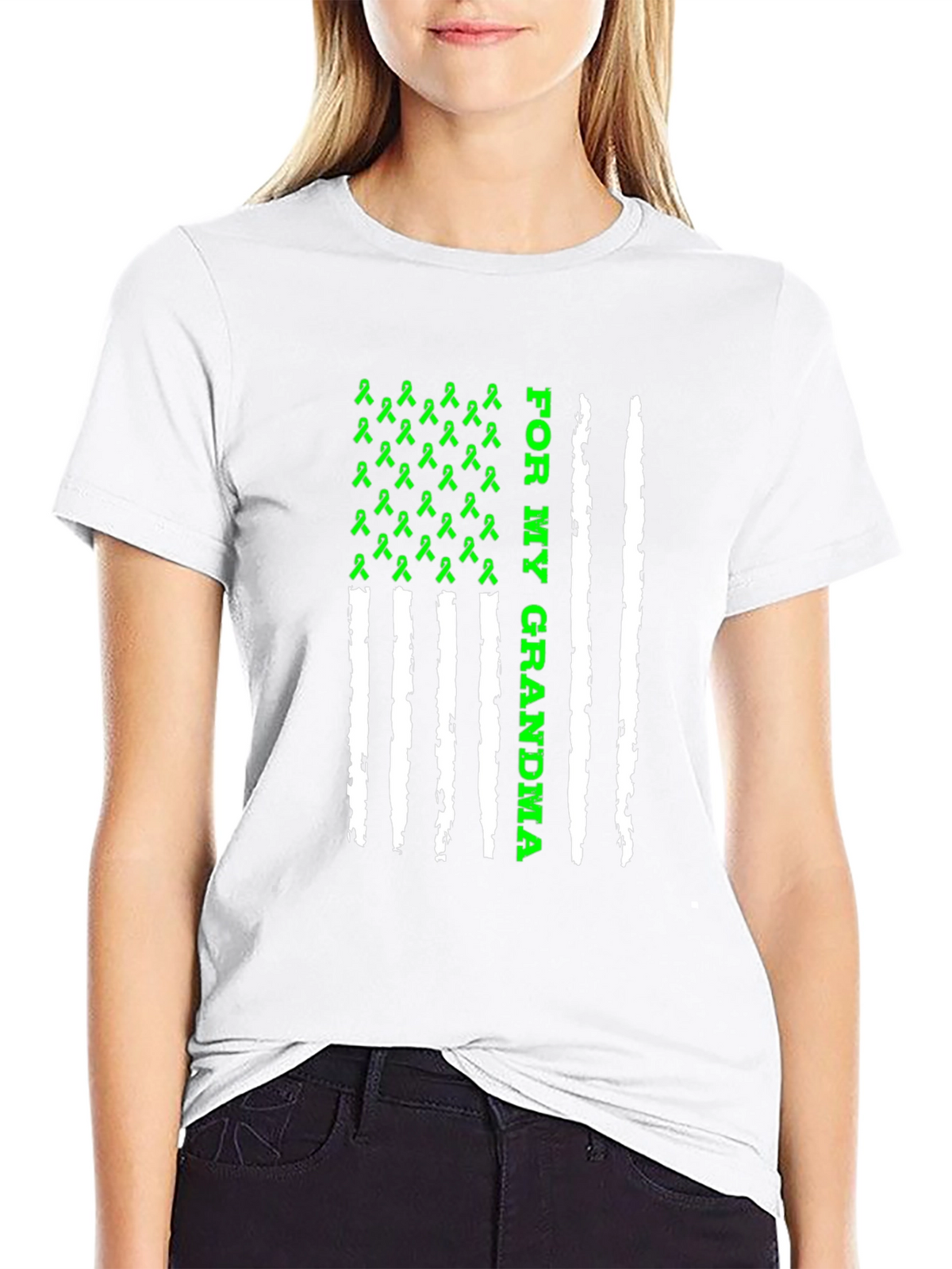 For My Grandma Awareness Ribbon Graphic Tee