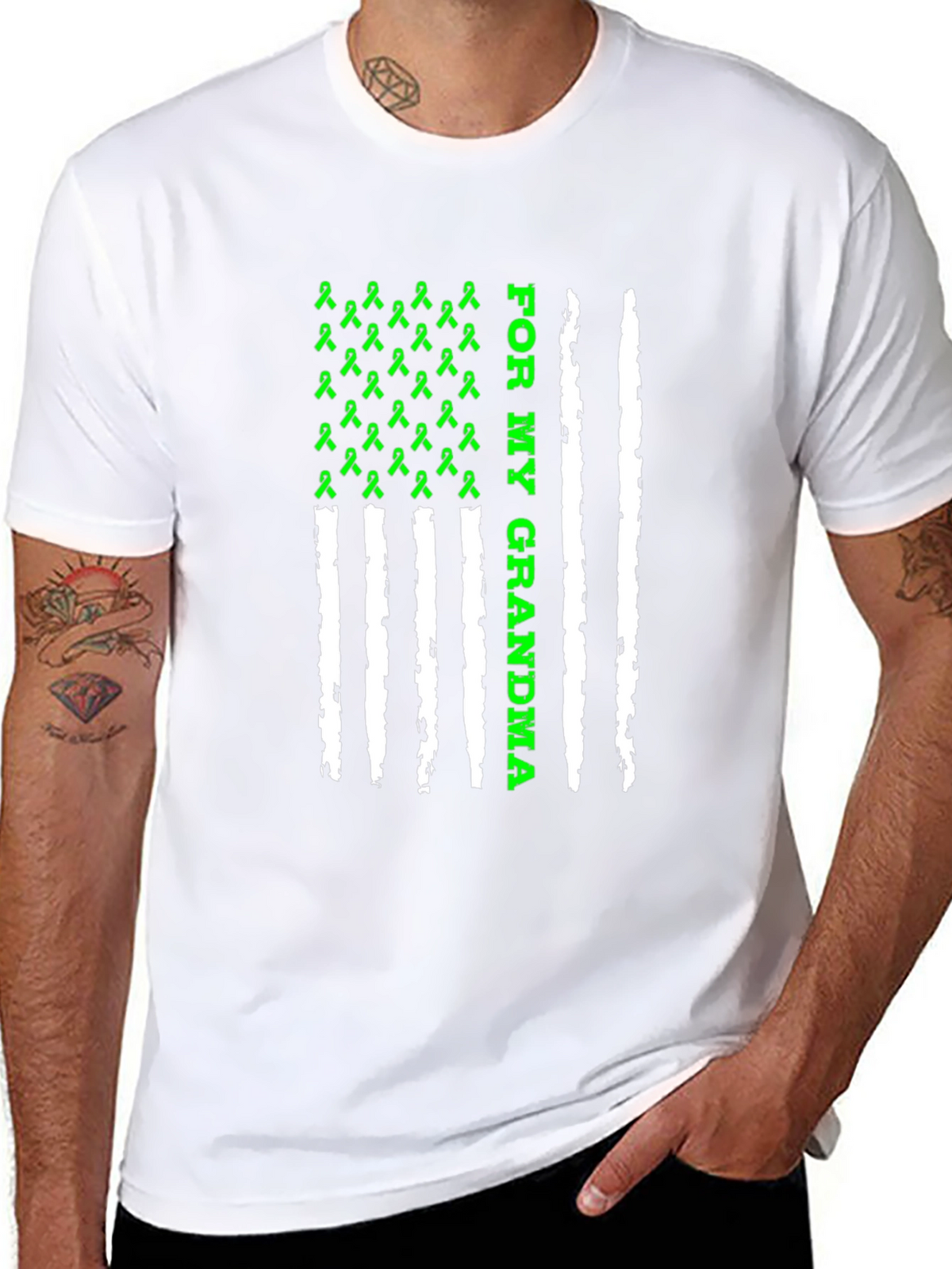 For My Grandma Awareness Ribbon Graphic Tee