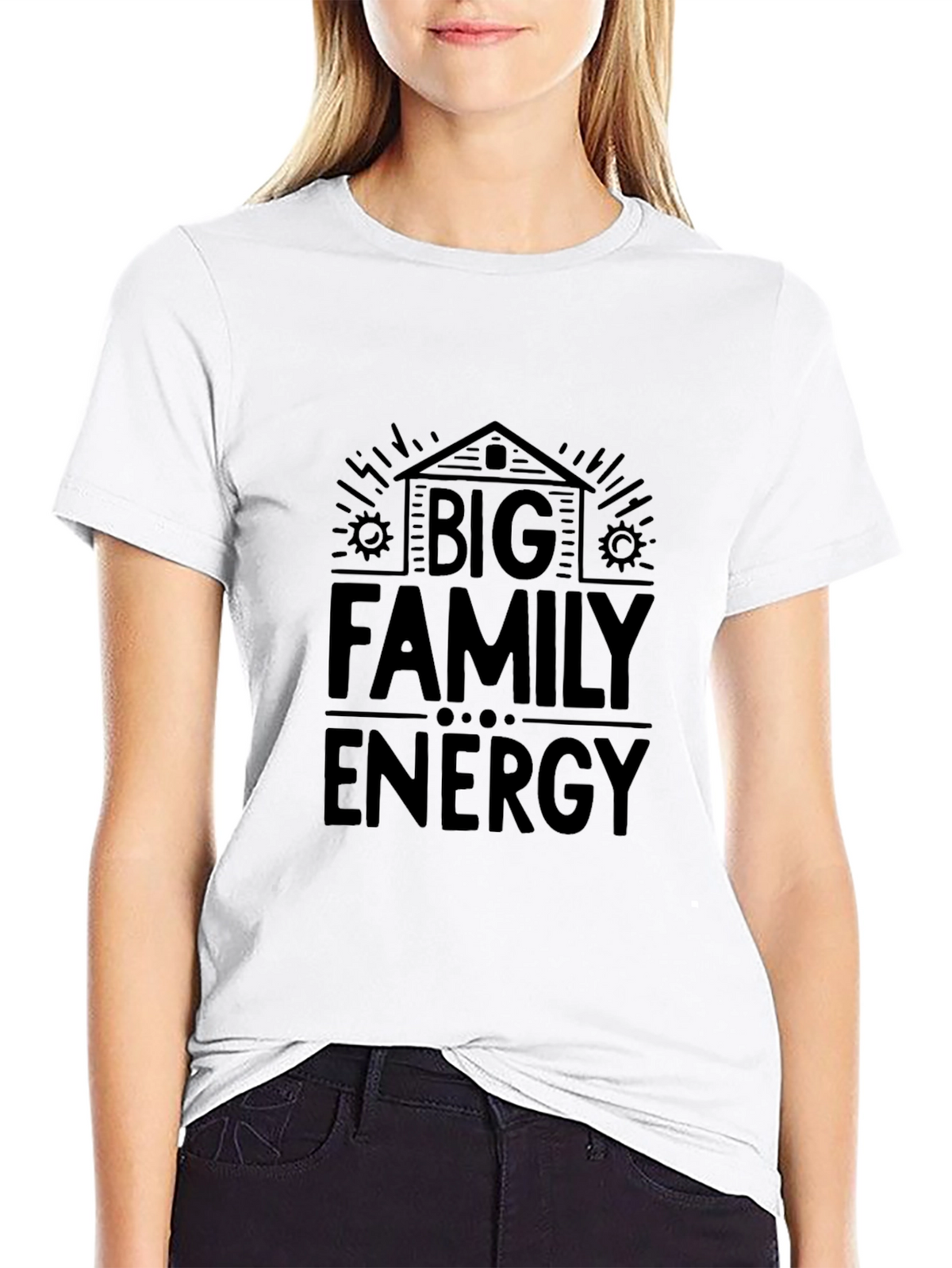 Big Family Energy Black Tee Shirt