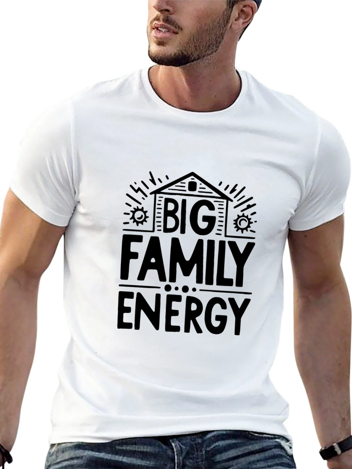 Big Family Energy Black Tee Shirt