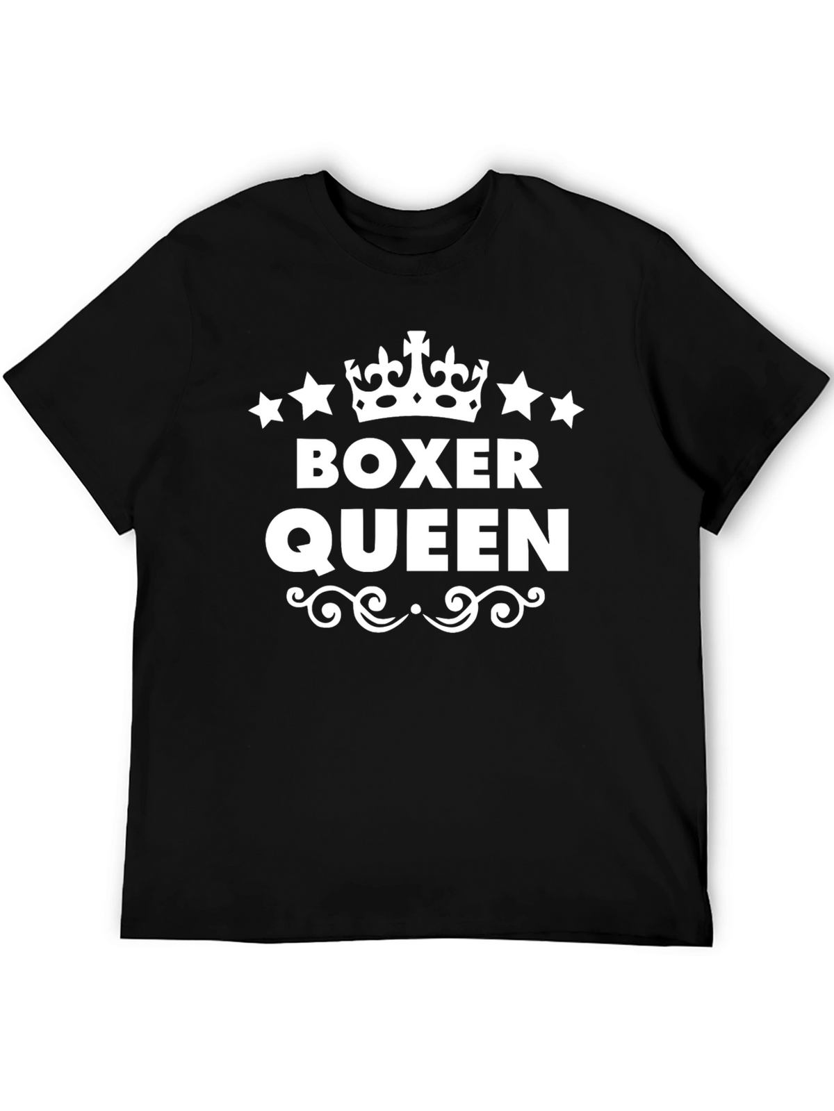 Boxer Queen Graphic Tee - Black Cotton Shirt