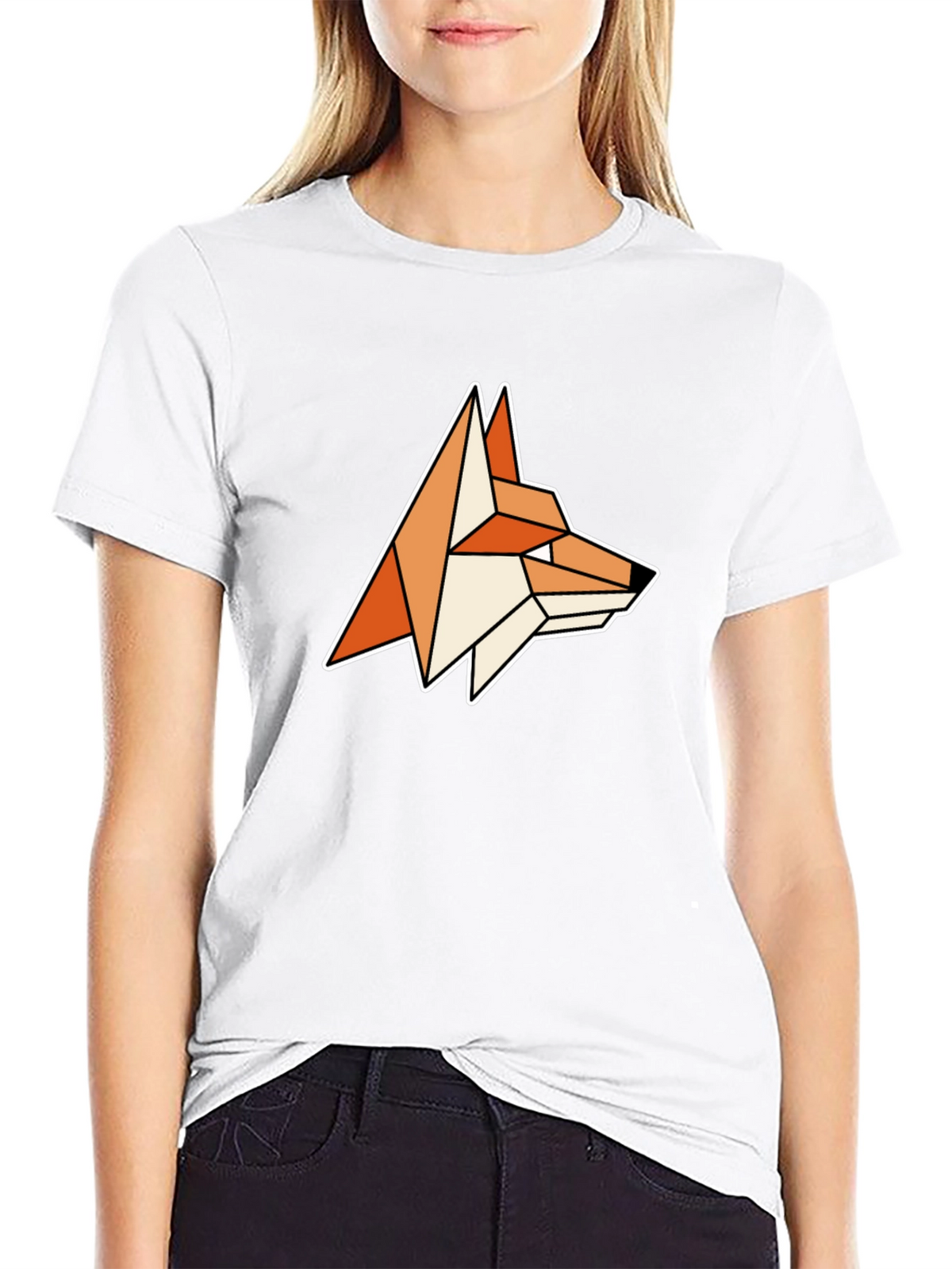 Geometric Fox Graphic Tee - Modern Animal Design