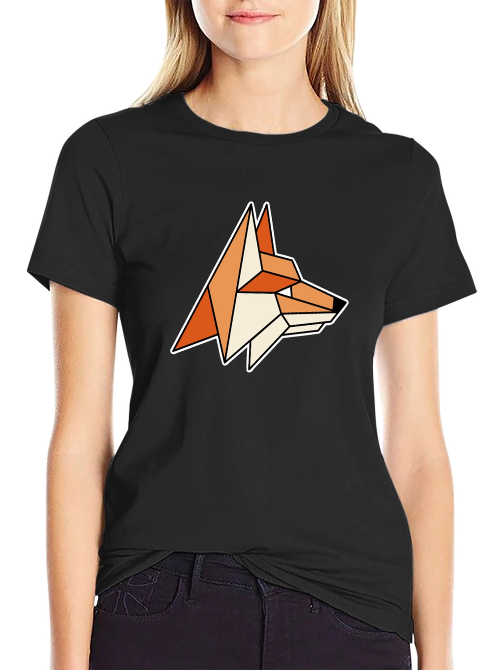 Geometric Fox Graphic Tee - Modern Animal Design