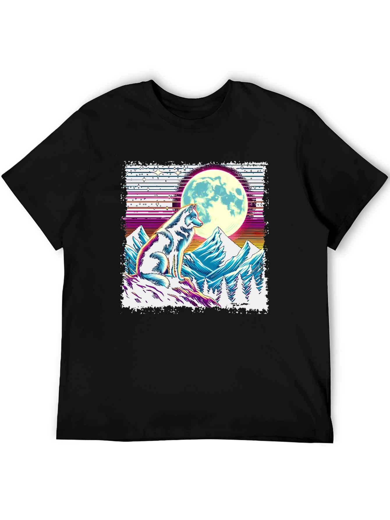 Wolf Moon Graphic Tee - Unique Design