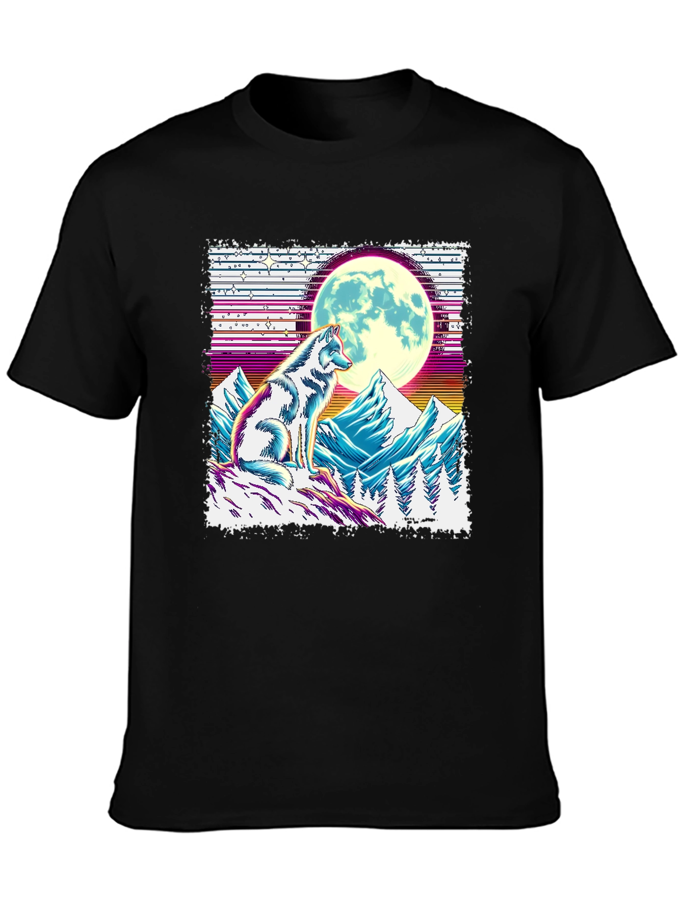 Wolf Moon Graphic Tee - Unique Design