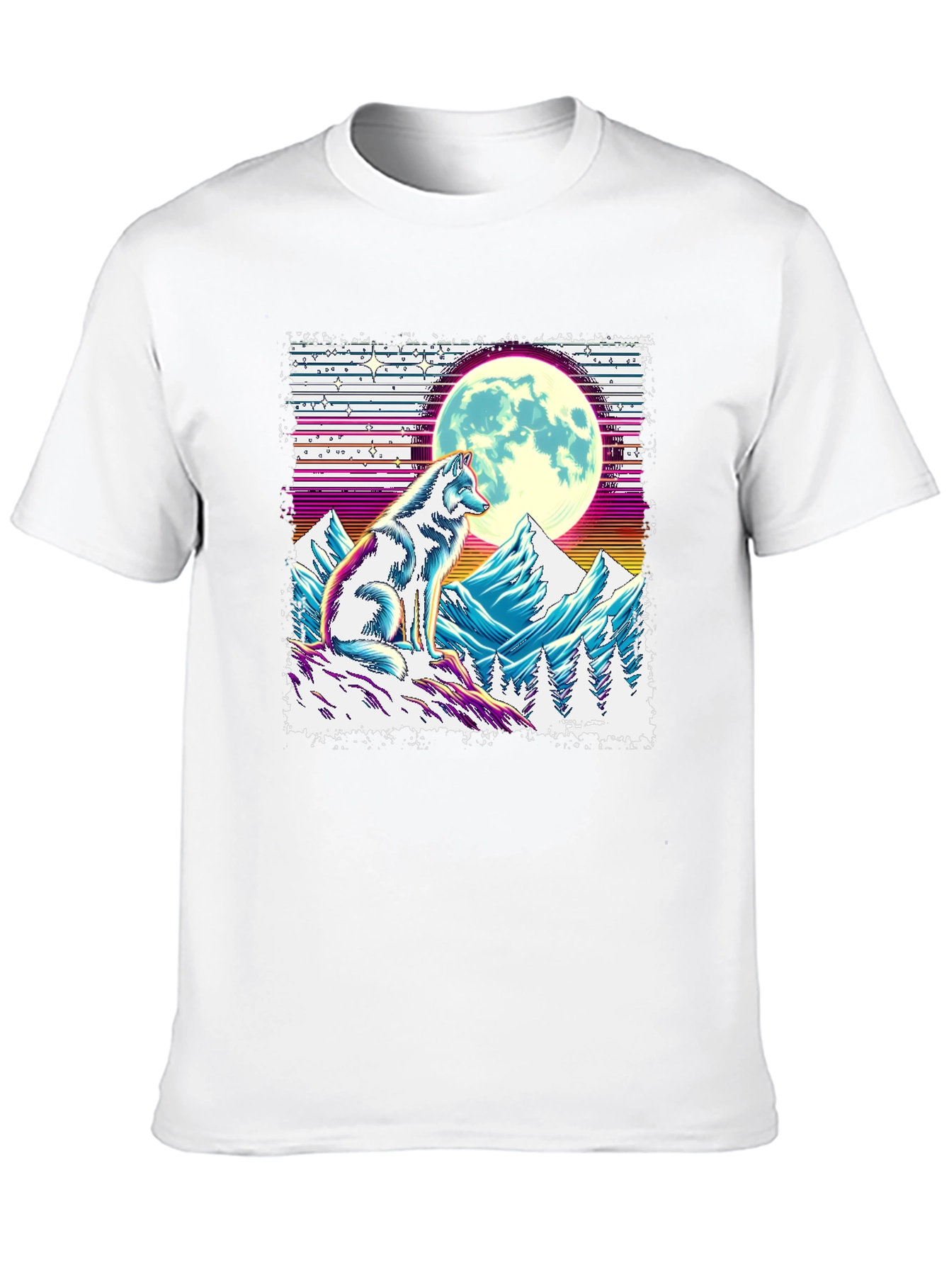 Wolf Moon Graphic Tee - Unique Design