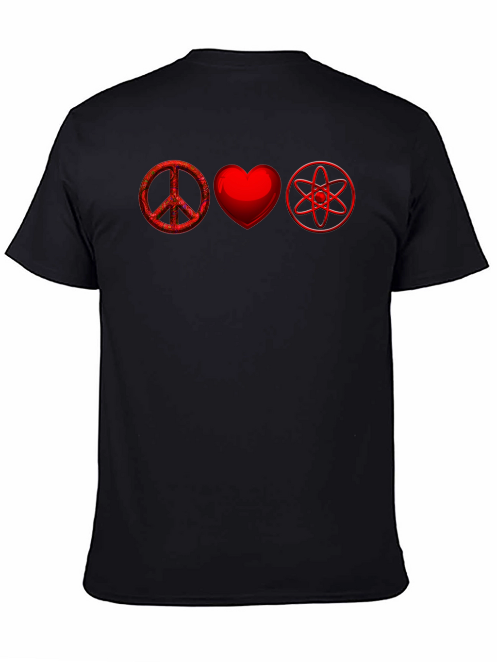 Peace Love and Science Black T-Shirt