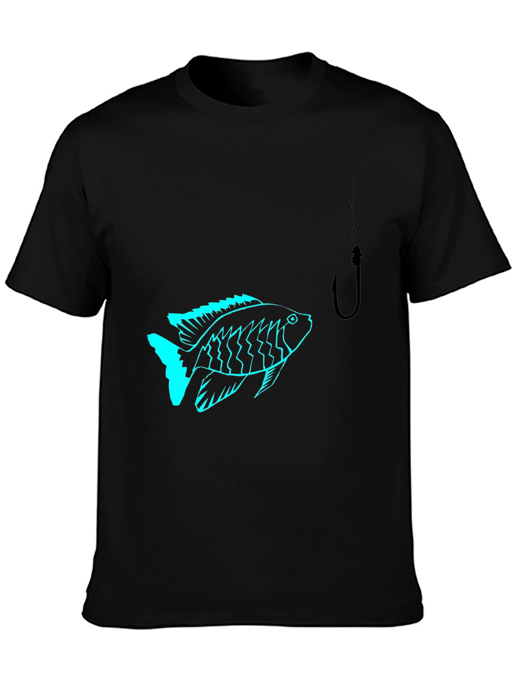 Fish Hook Black T-Shirt