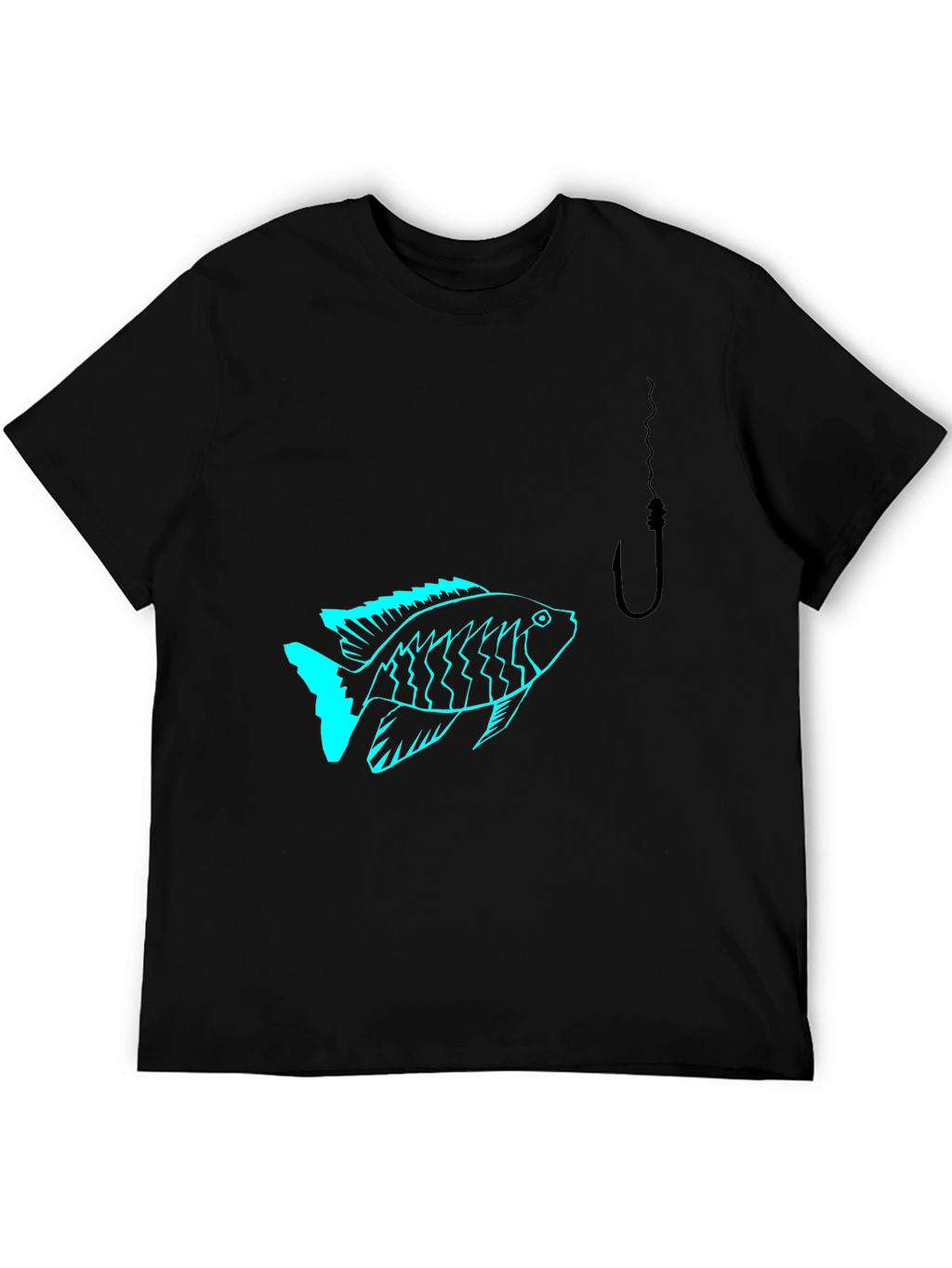 Fish Hook Black T-Shirt
