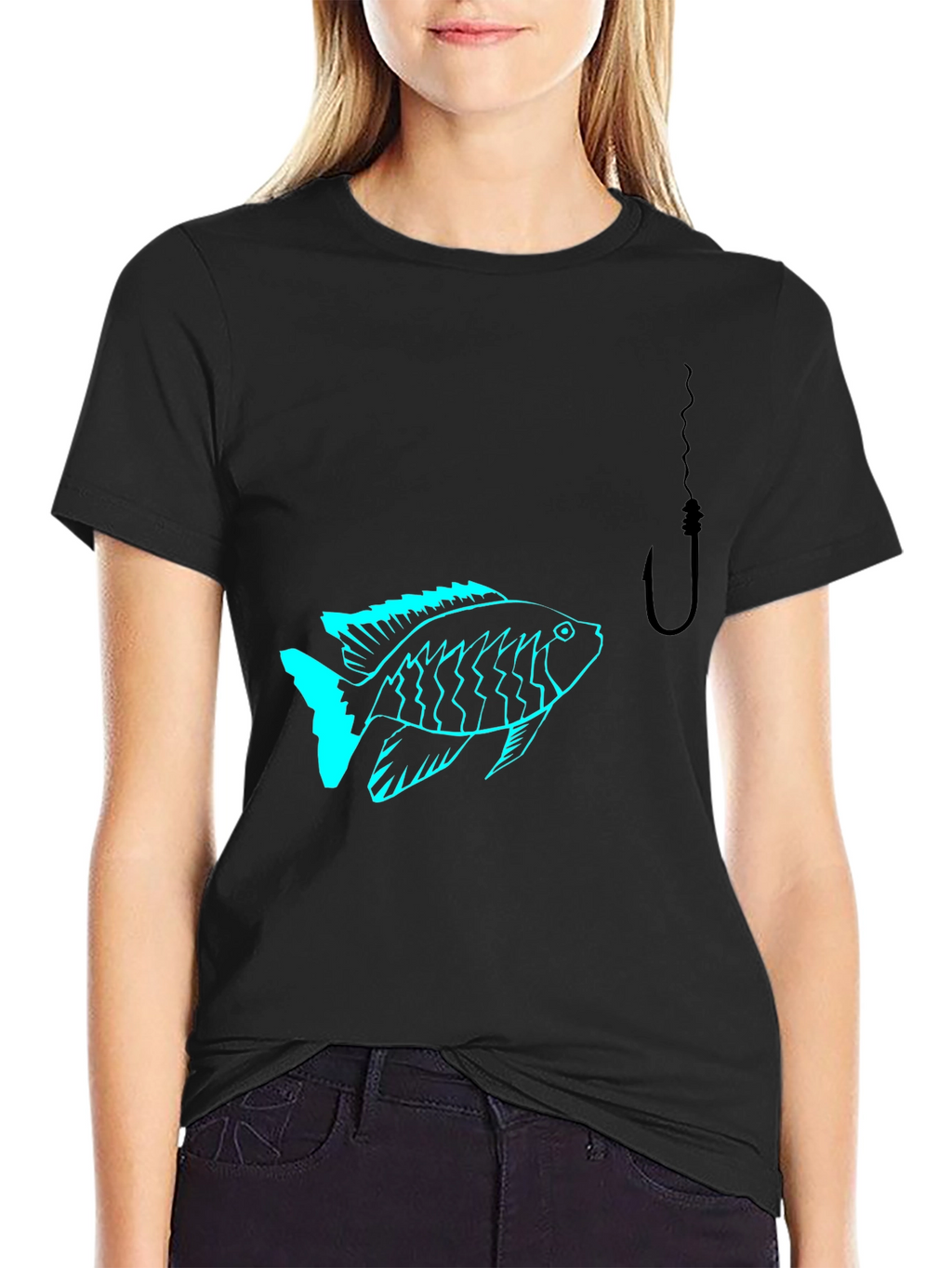 Fish Hook Black T-Shirt