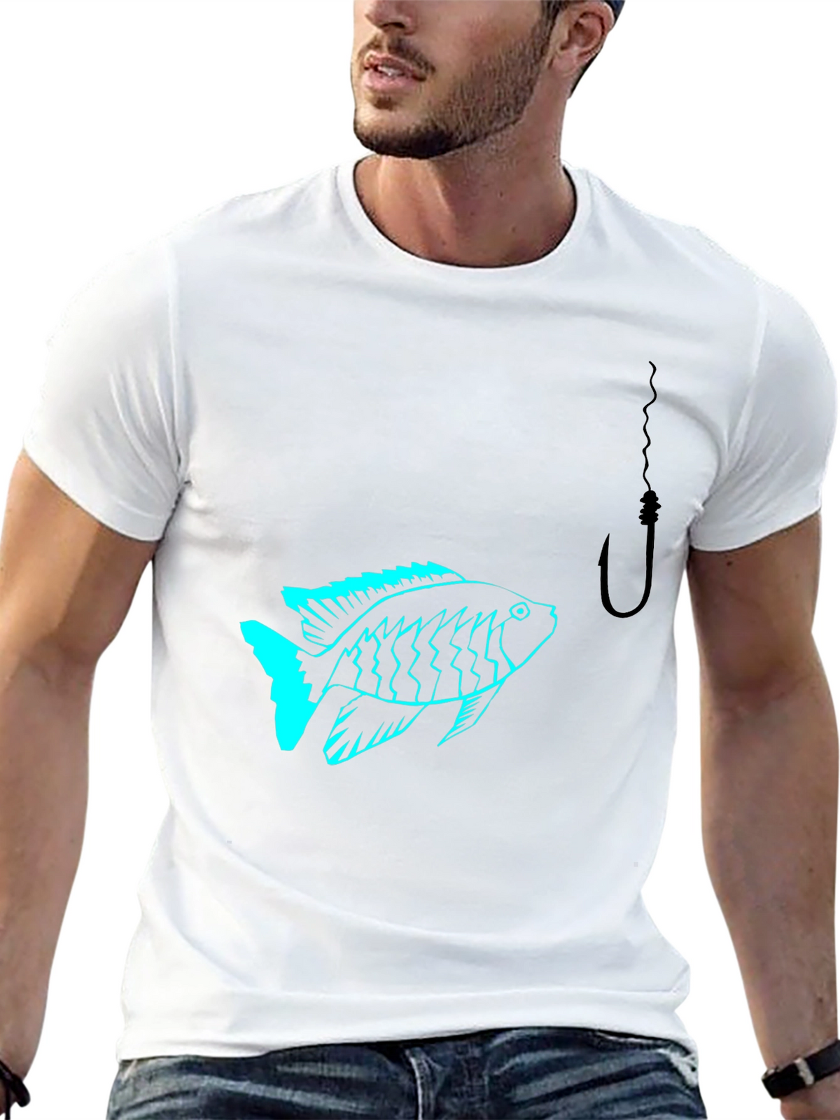 Fish Hook Black T-Shirt