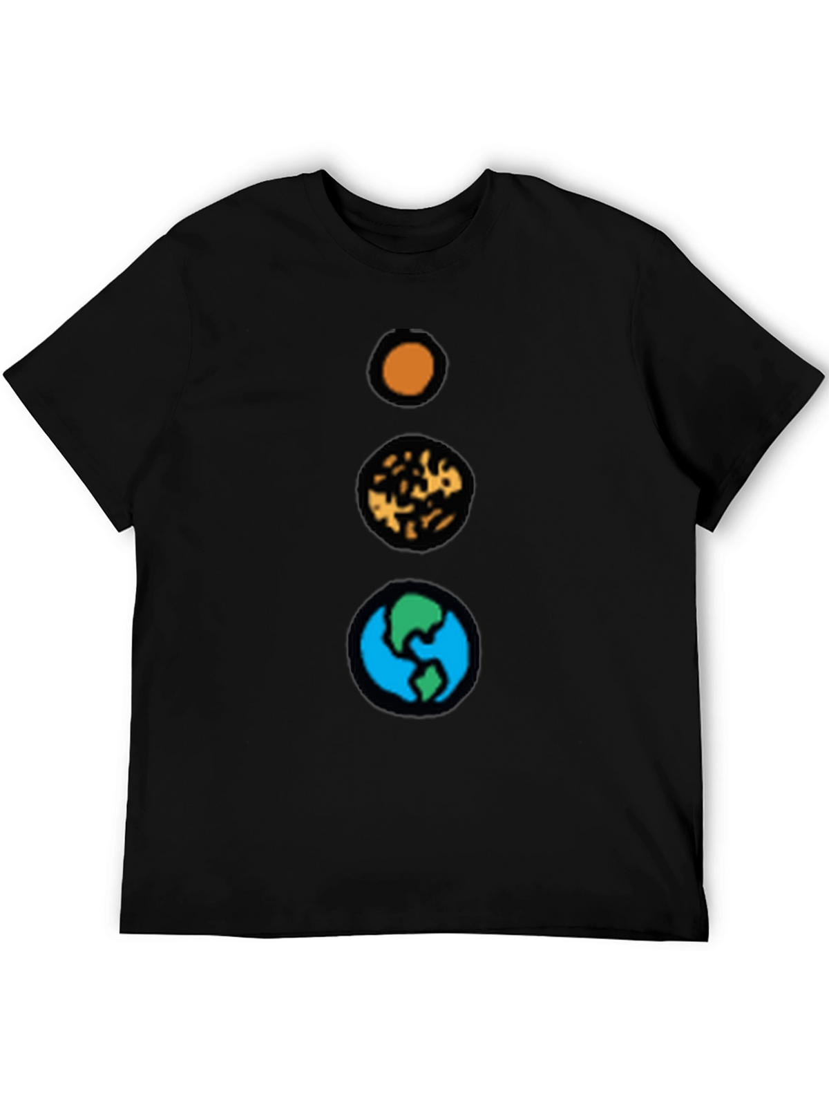 Planetary Alignment Graphic T-Shirt - Black Cotton Tee