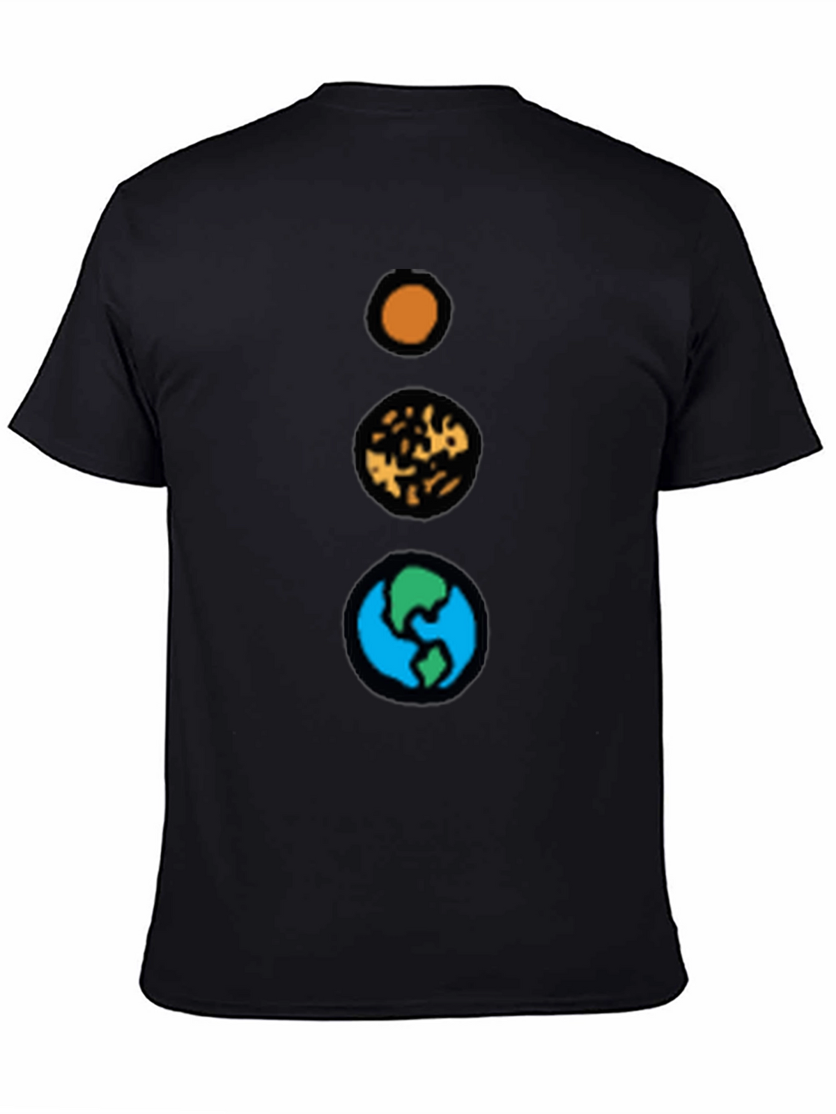 Planetary Alignment Graphic T-Shirt - Black Cotton Tee